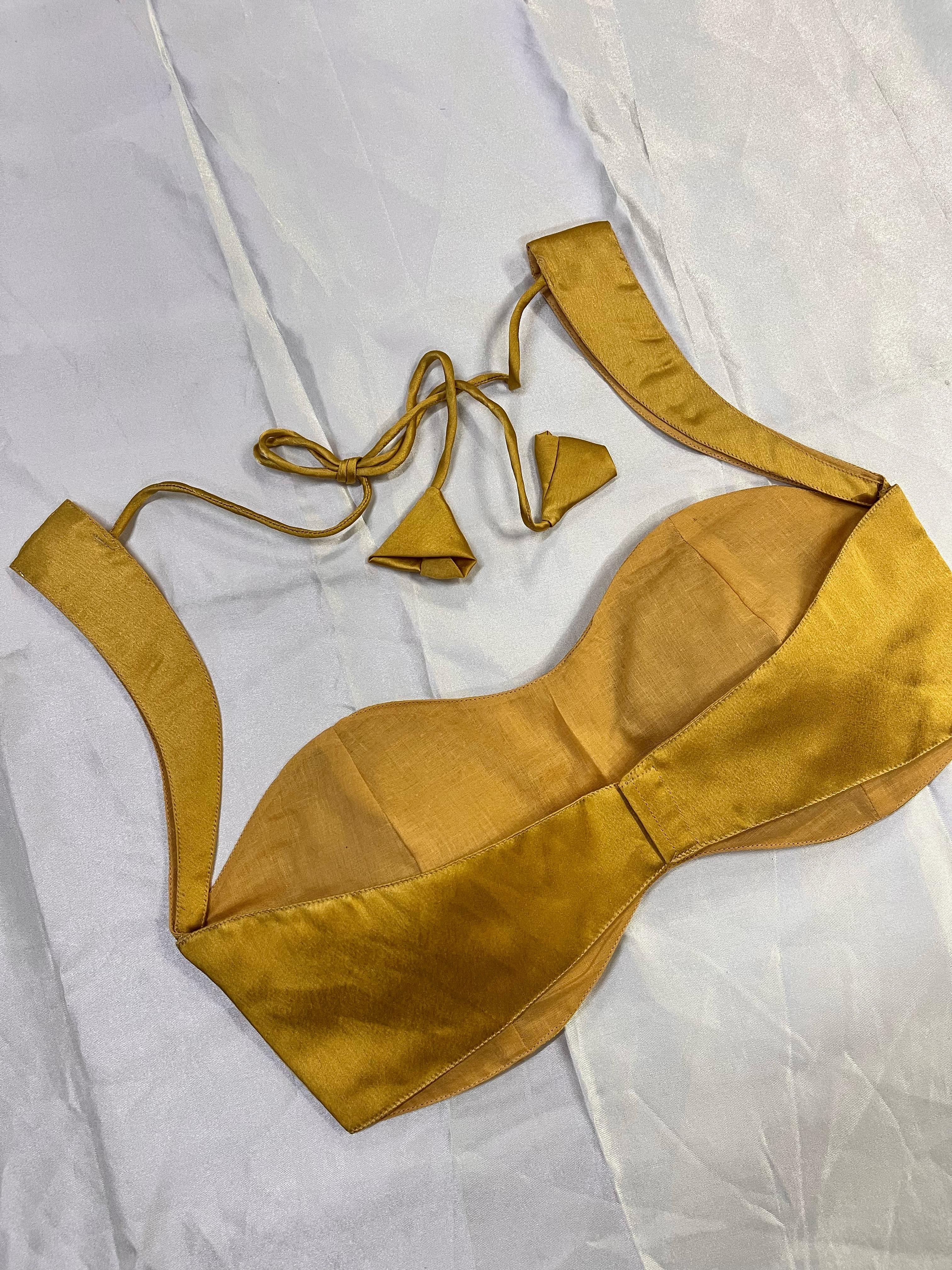 Kashish Golden Satin Blouse