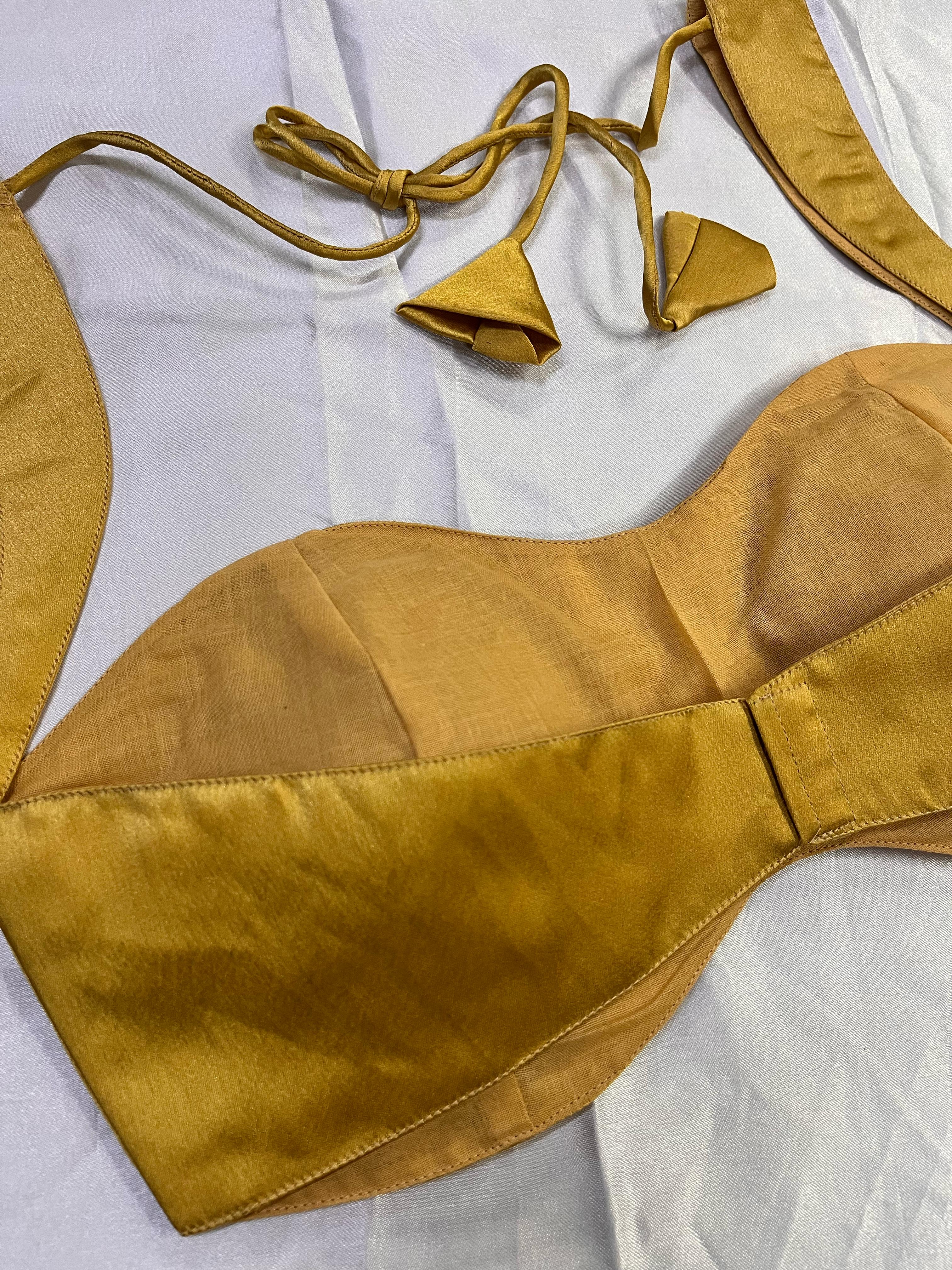 Kashish Golden Satin Blouse