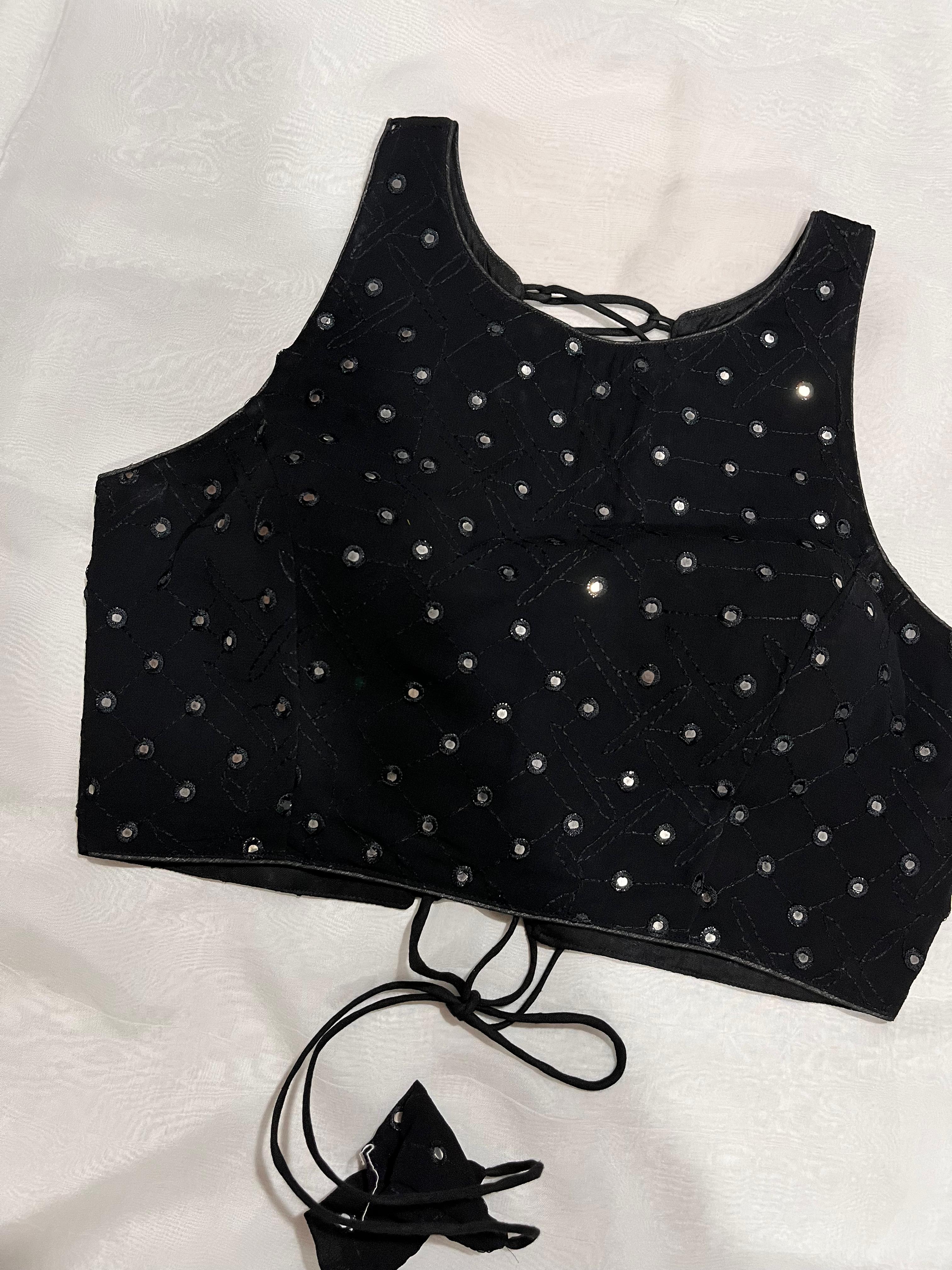 Zehra Black mirror work blouse