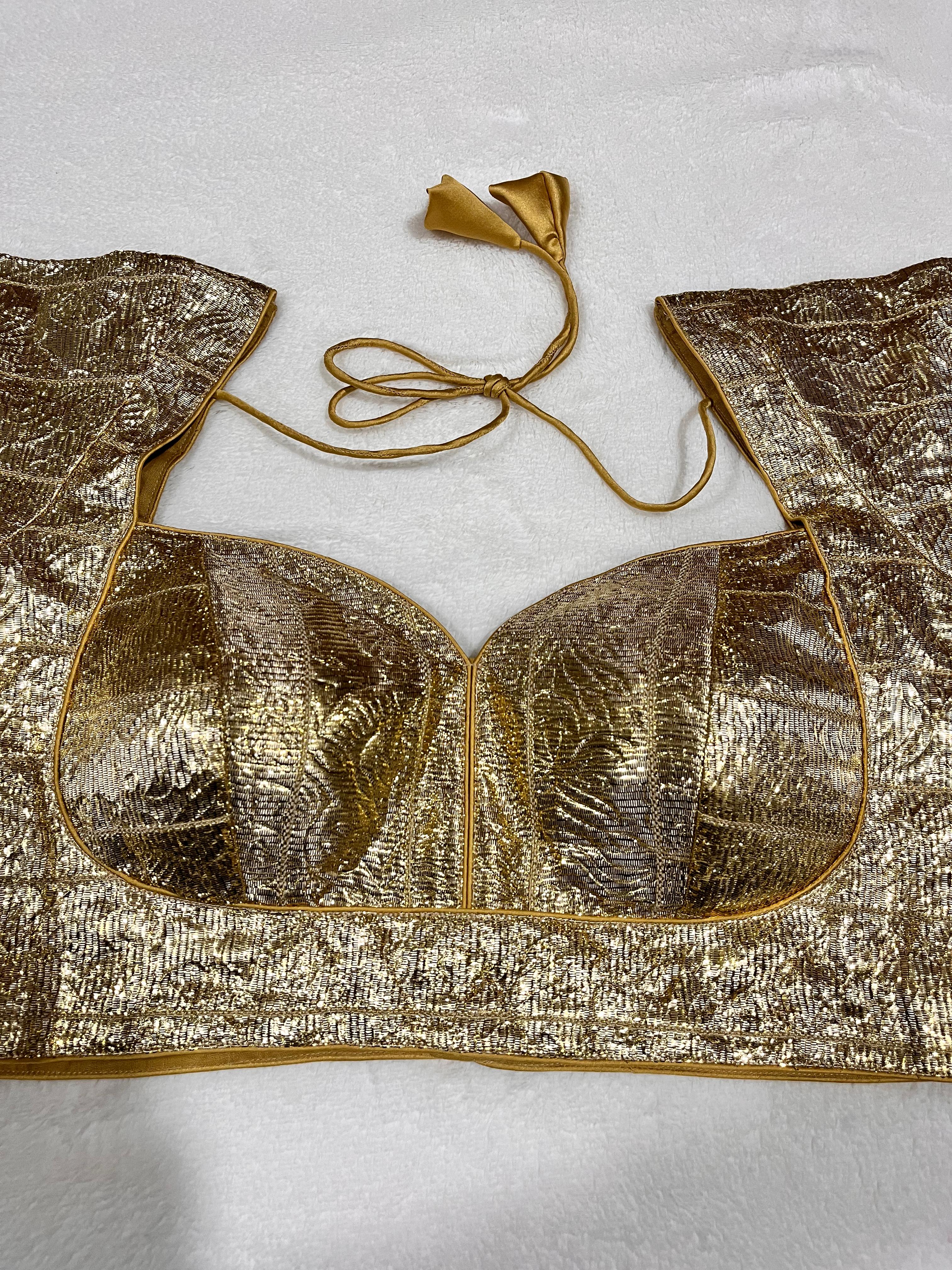 Gold Sweetheart Neck Blouse