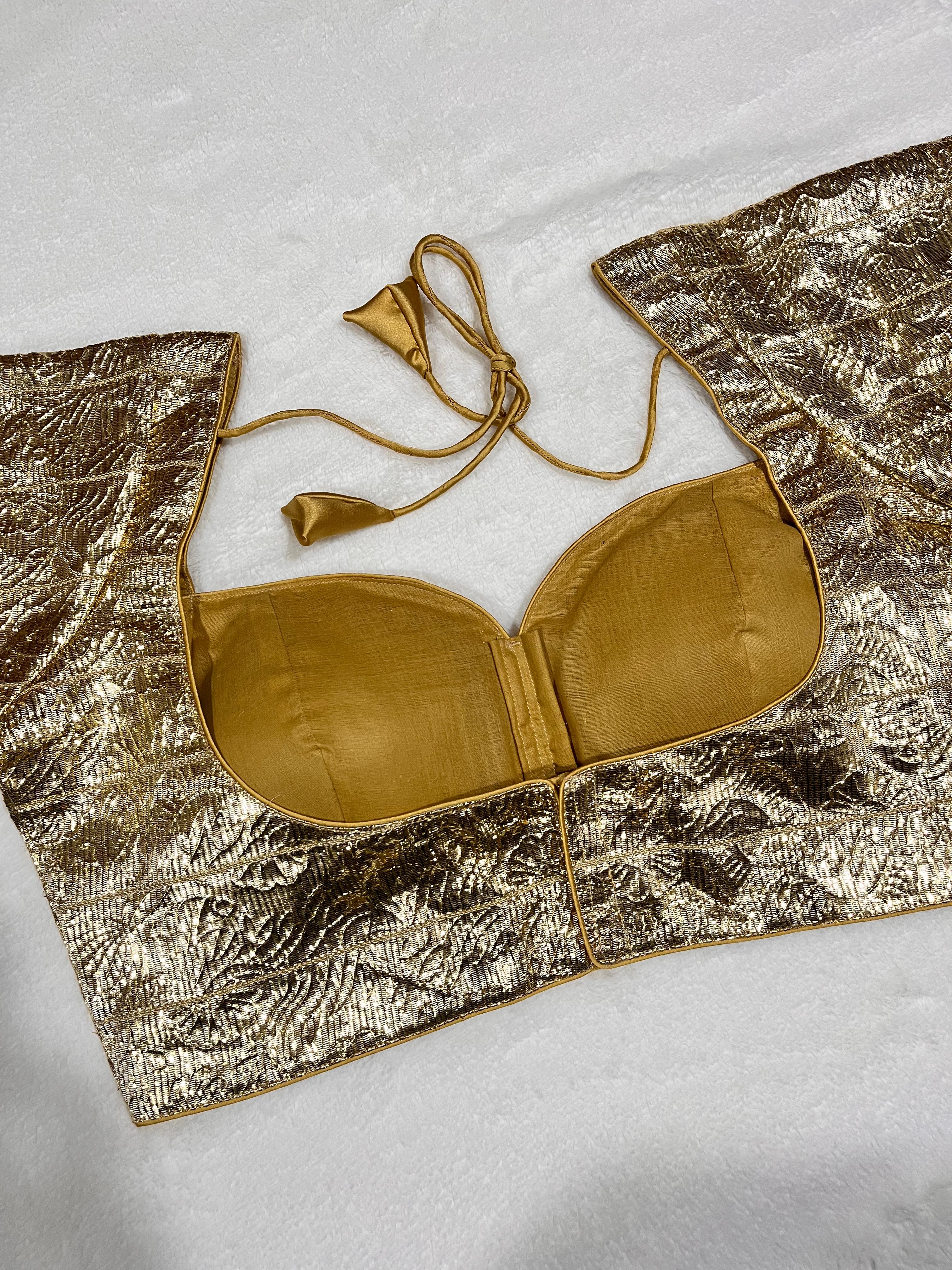 Gold Sweetheart Neck Blouse