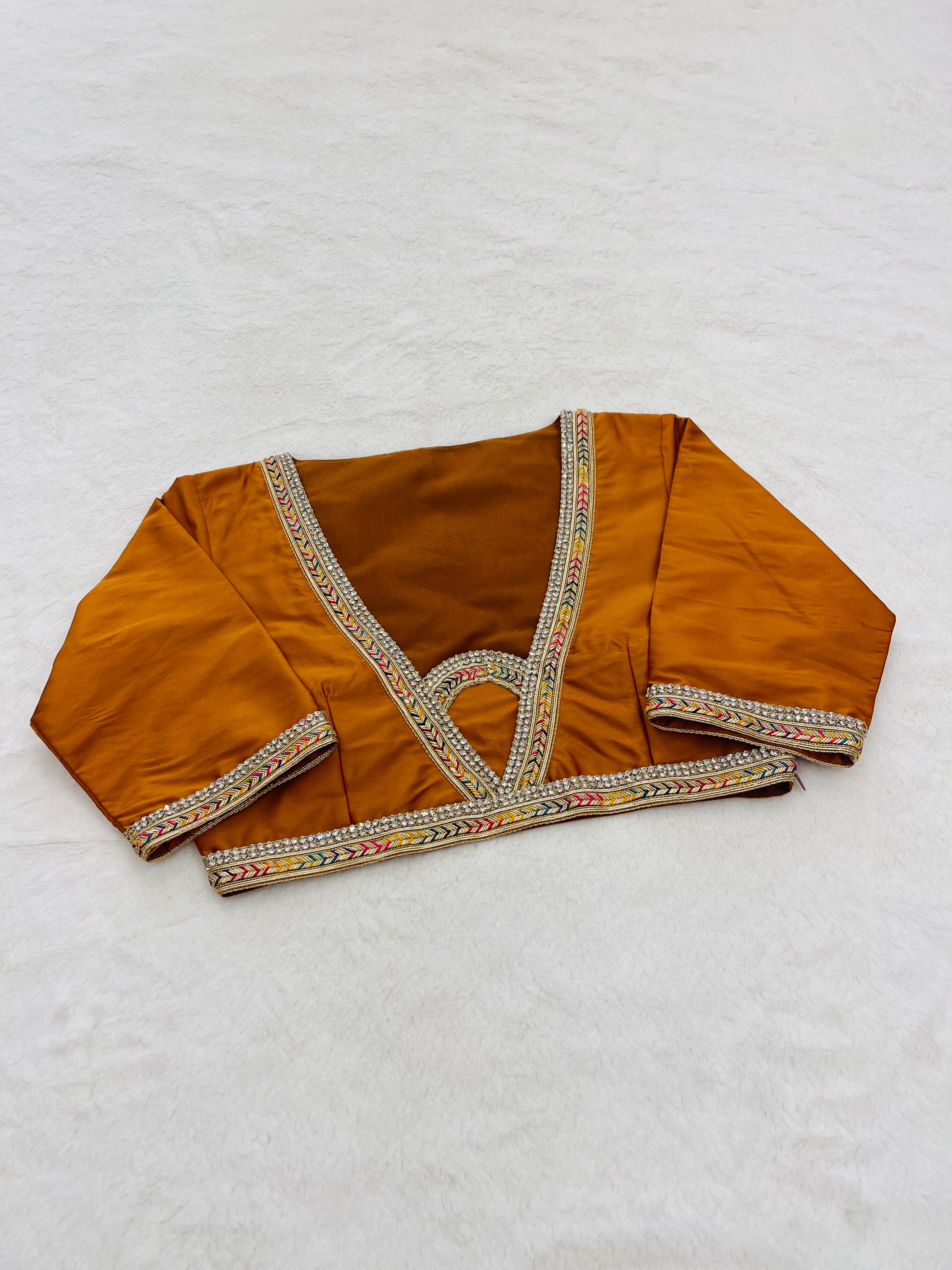 Satin Mustard Party Wear Blouse