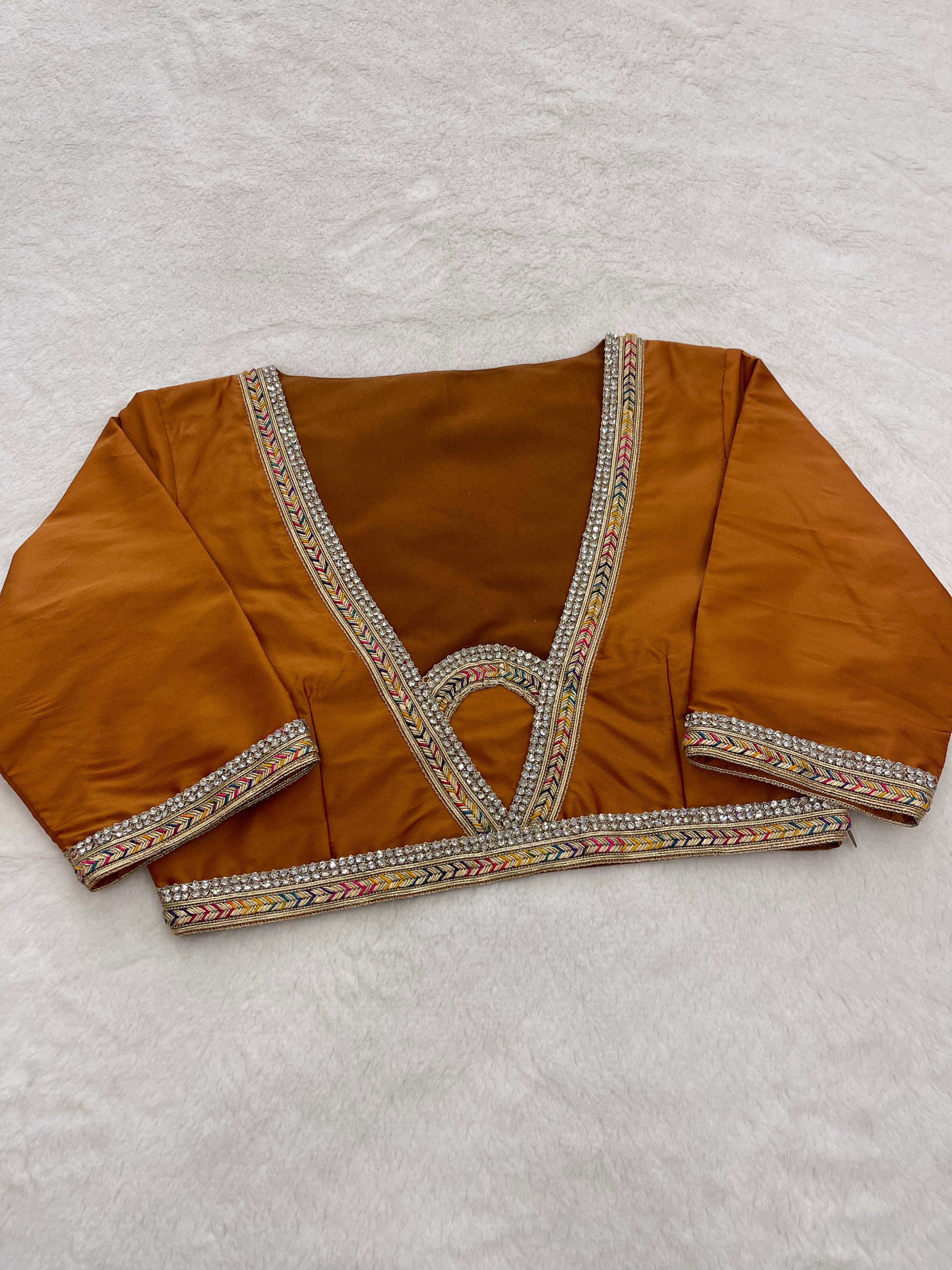 Satin Mustard Party Wear Blouse
