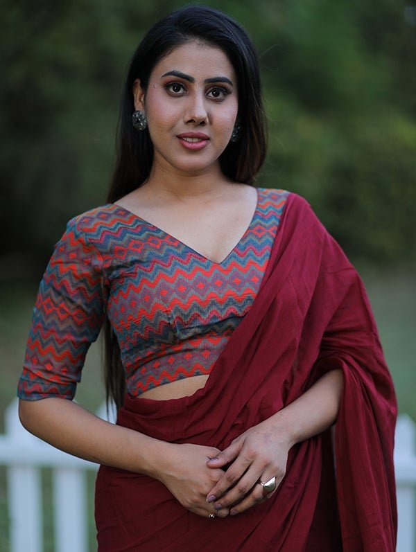 Mellow Breeze Mul Cotton Maroon Saree