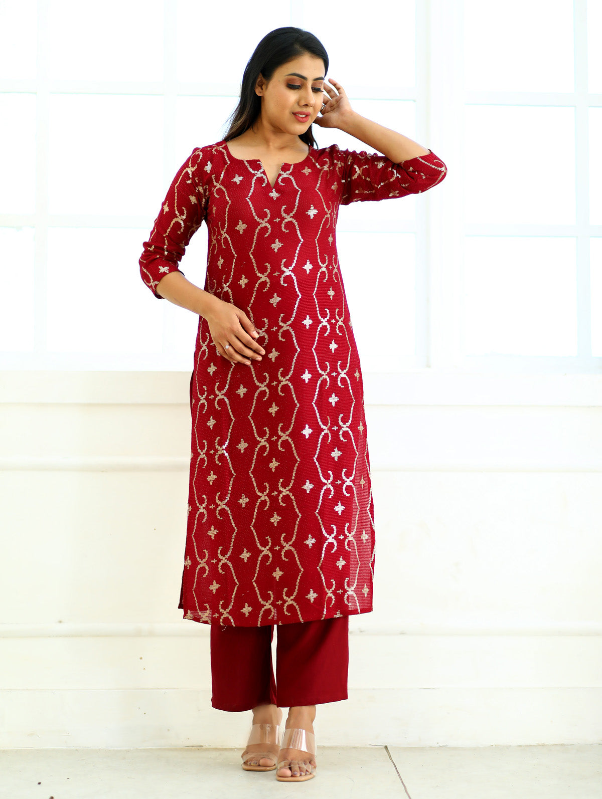 Aarna Red Georgette Kurti