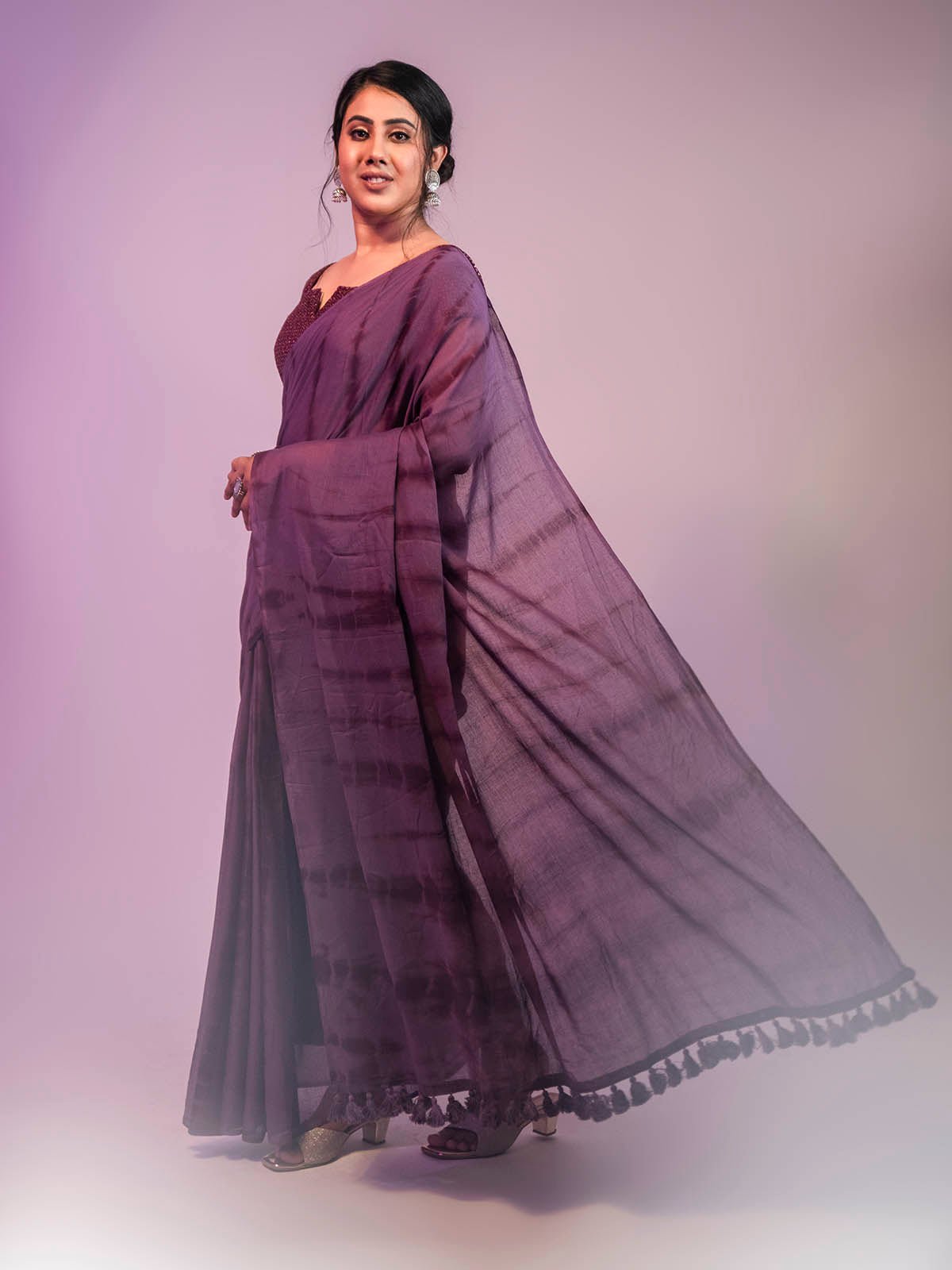 Shibori Mul Cotton Saree