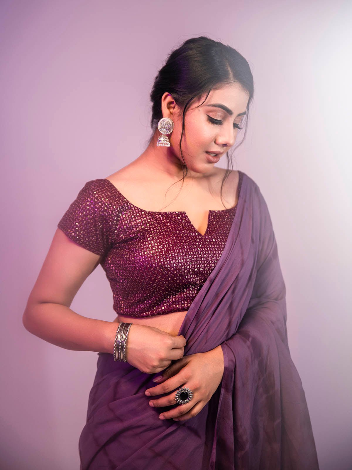 Plum Jam Sequin Blouse