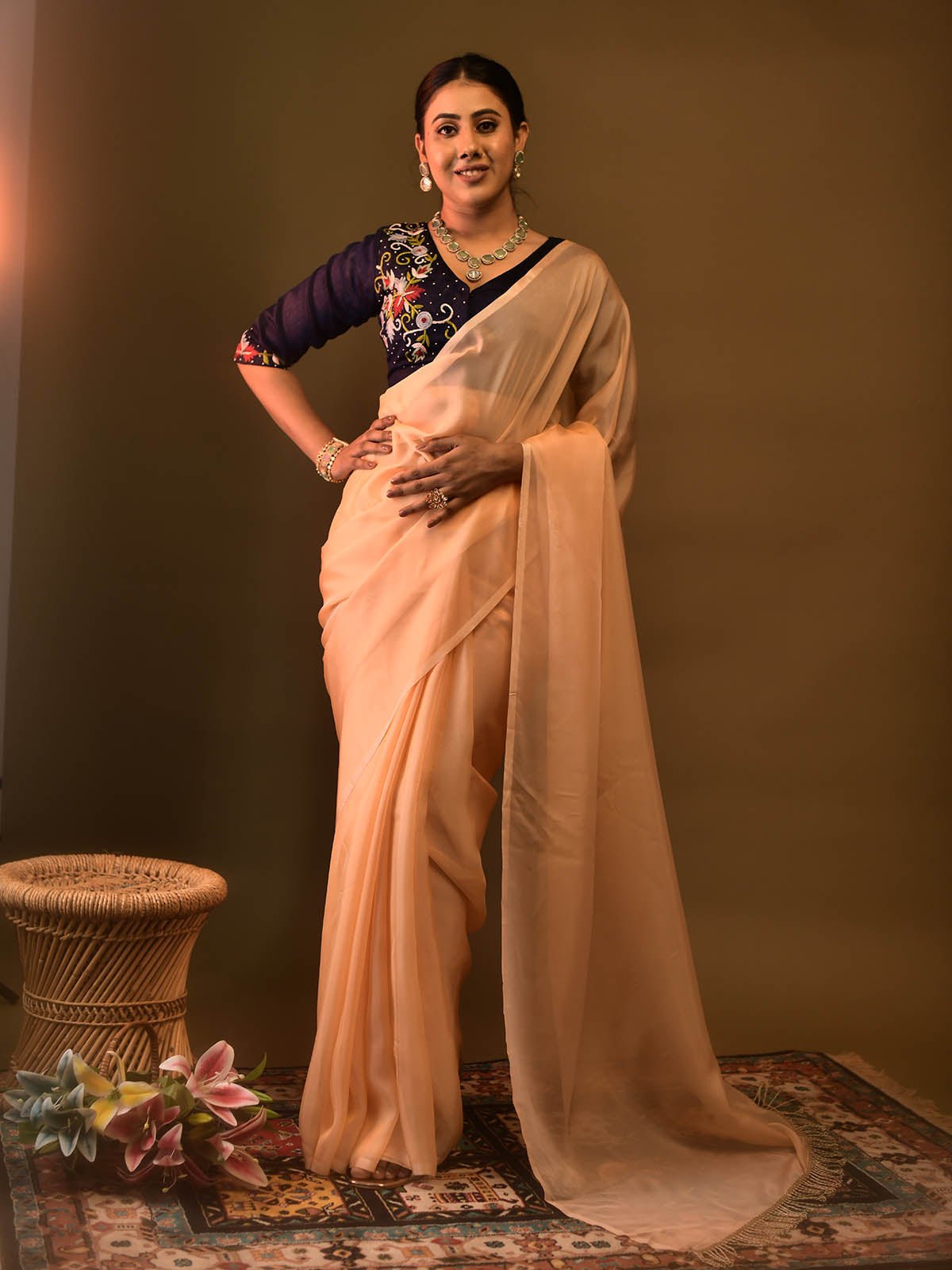 Beautiful Feather Handwork Blouse