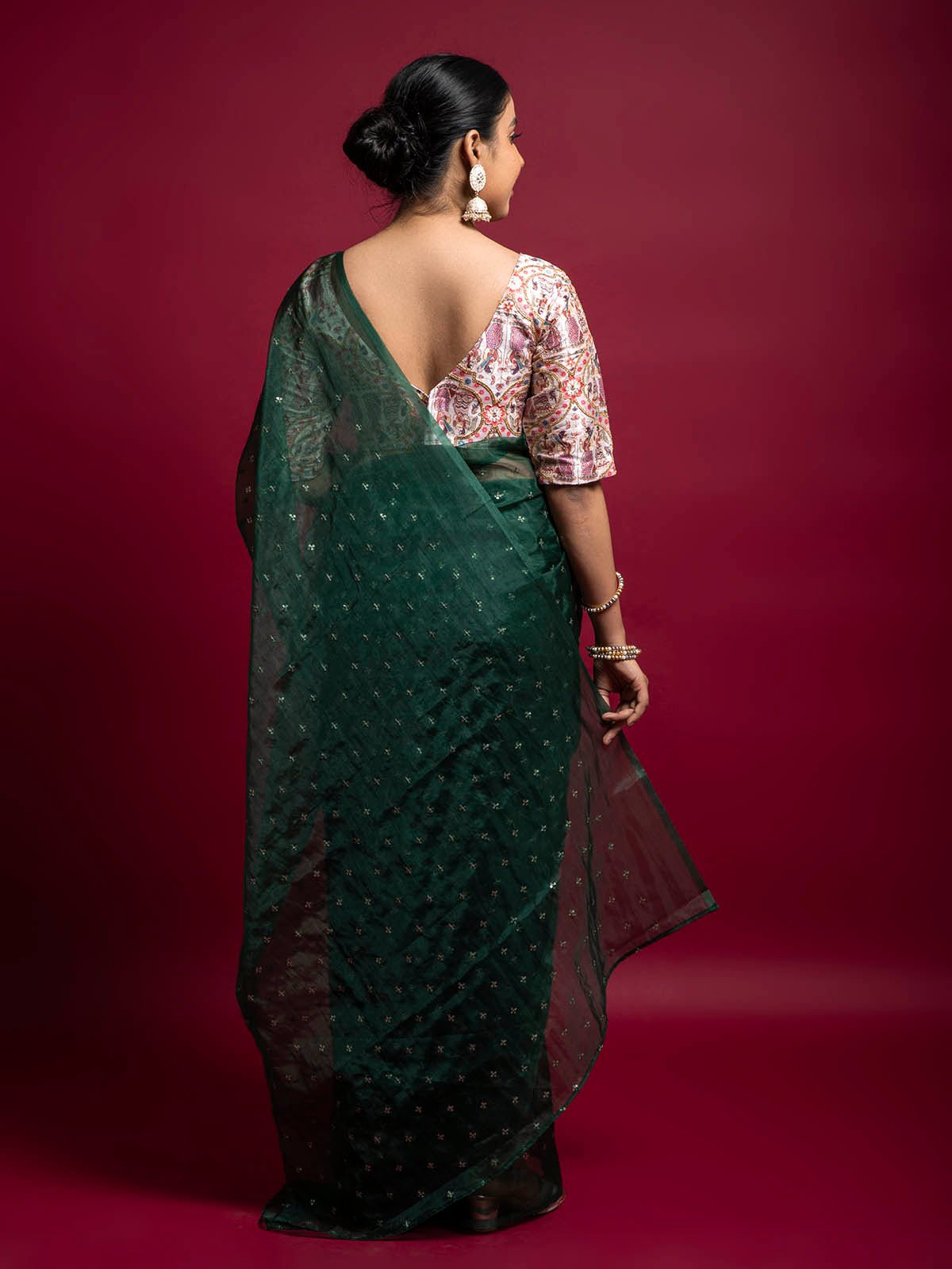 Nature's Love Green Organza Saree
