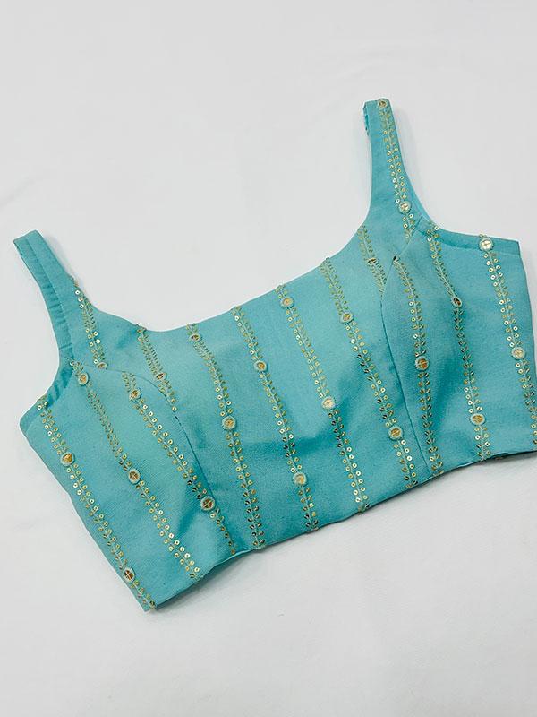 Powder Blue Chikankari Work Blouse