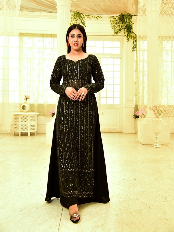 Adhira Black chikankari Kurti Set