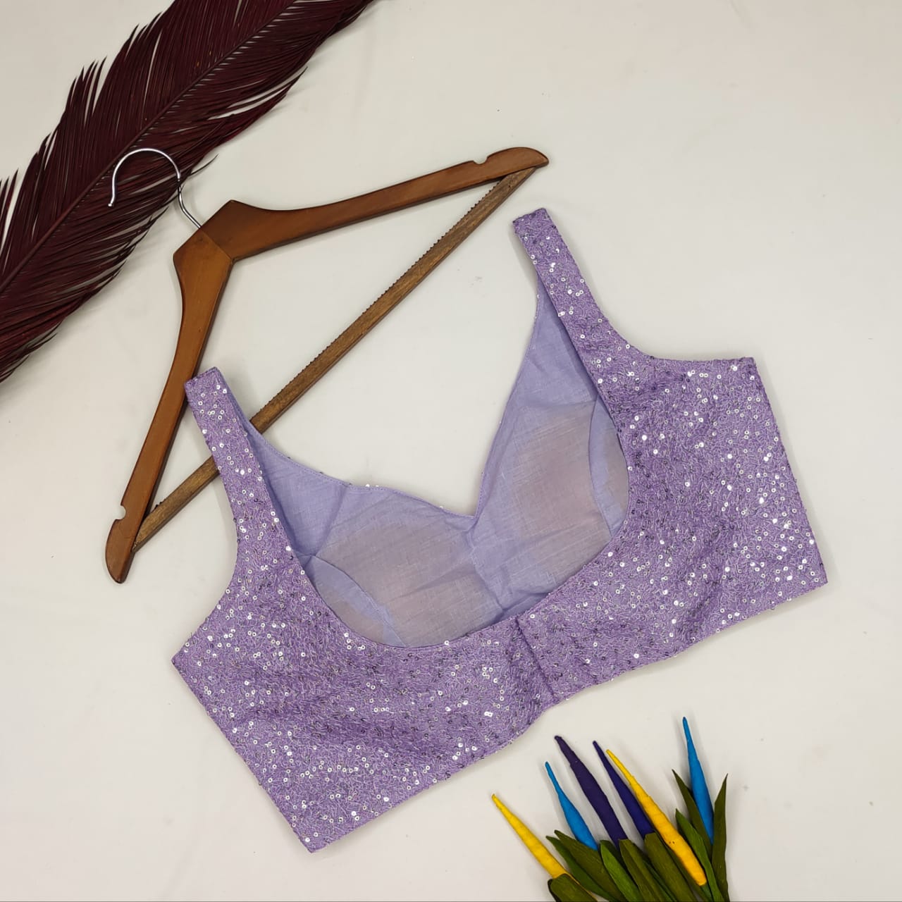 Aesthetic Purple Sequin Blouse