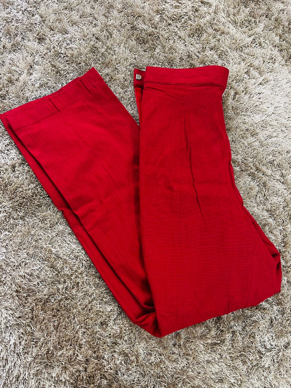 Red Lycra Narrow Pant