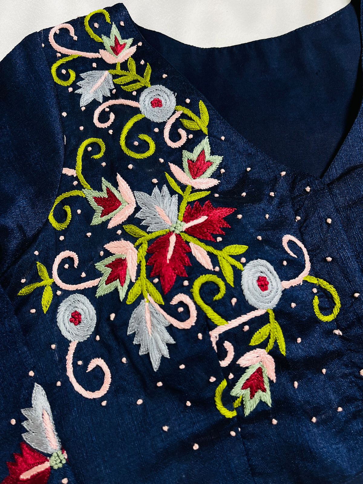 Beautiful Feather Handwork Blouse