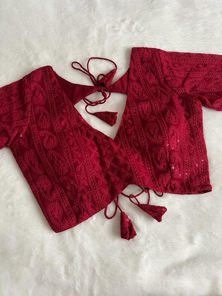 Crimson Maroon Blouse