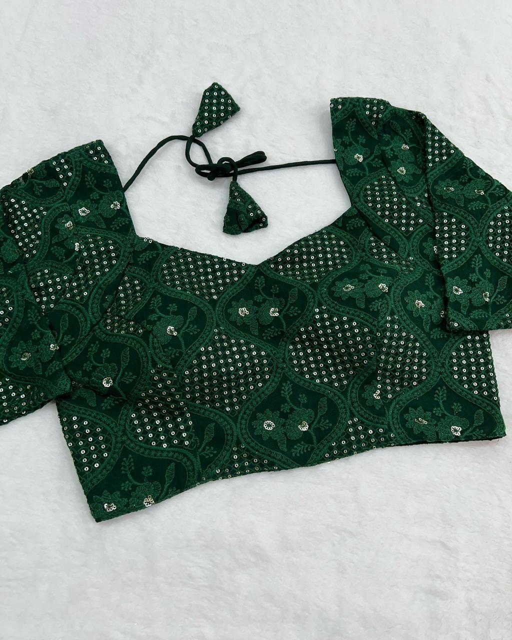 Nature's Love Green Organza Saree