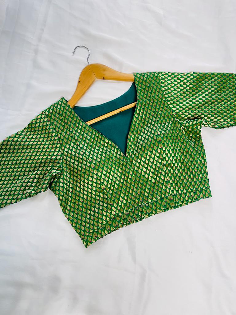Refresh Green Banarasi Blouse