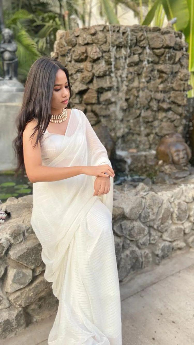 A Dash Of White saree