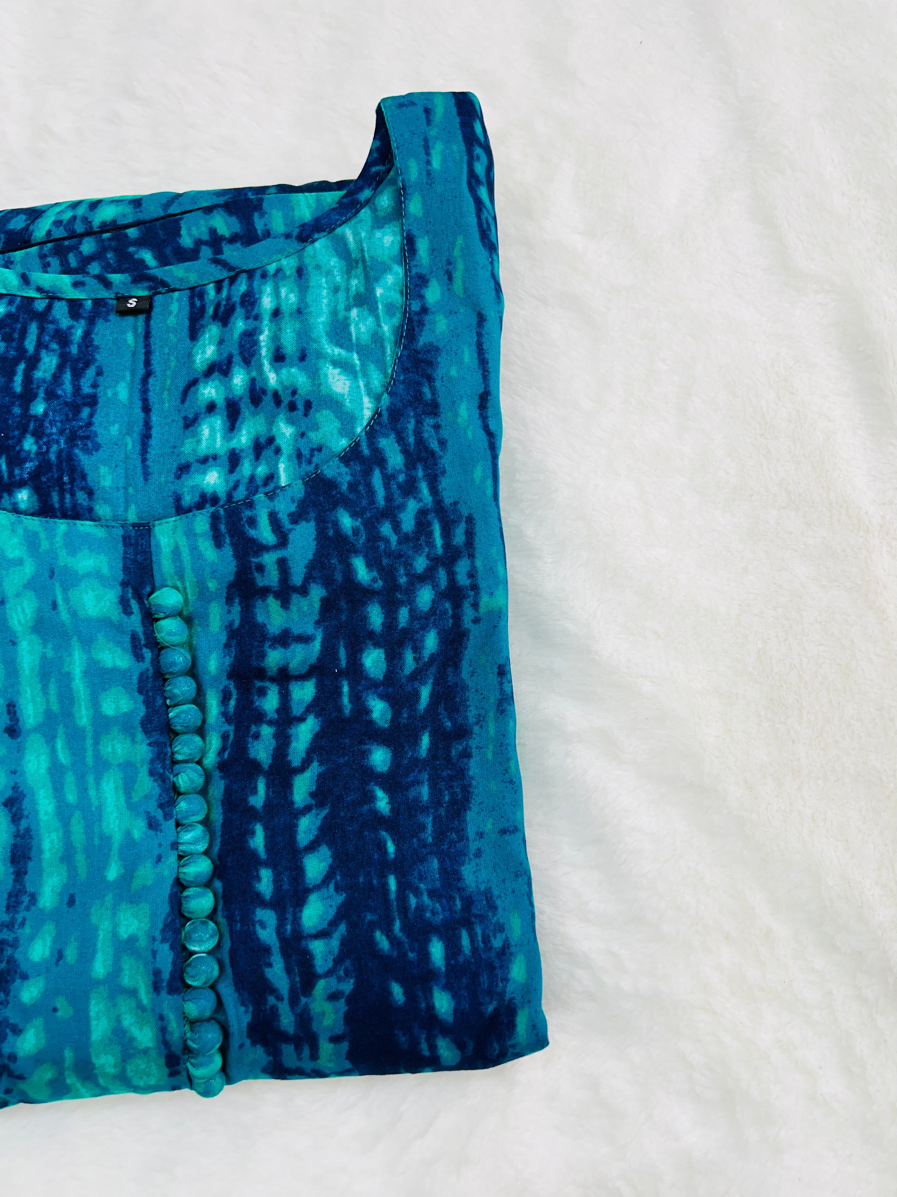 Rama green tie dye style gown