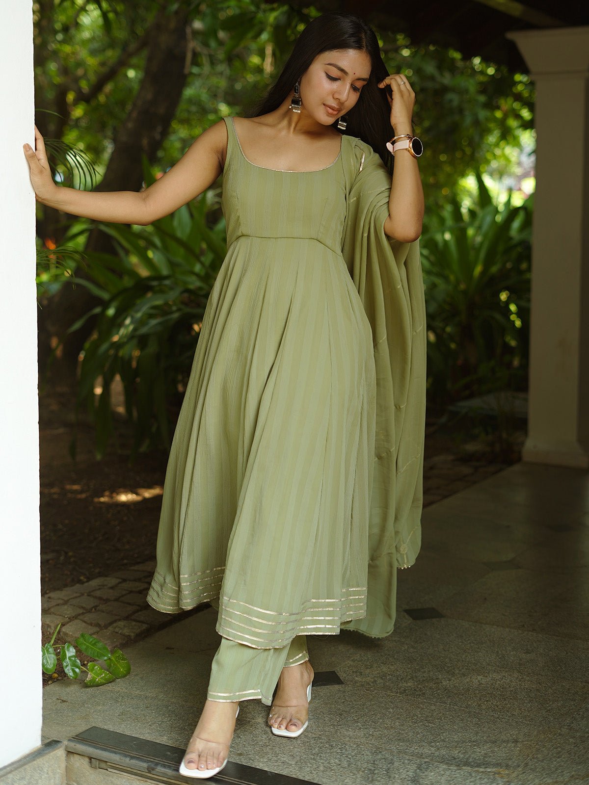 Cool Breeze Anarkali Set With Duppatta