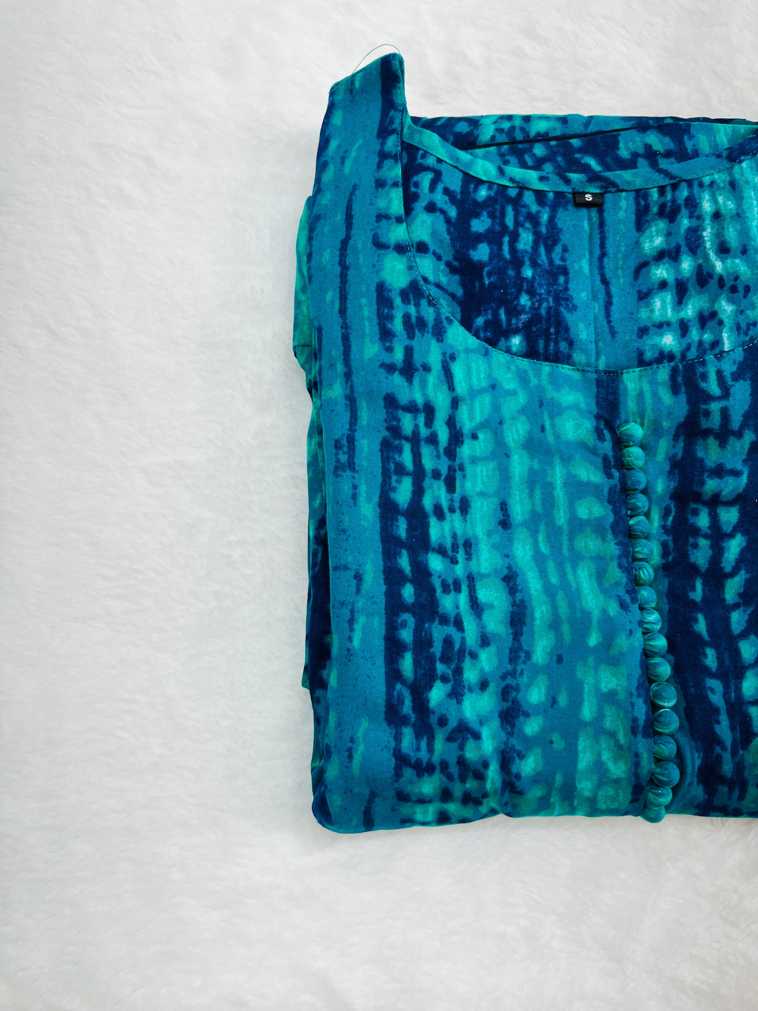 Rama green tie dye style gown