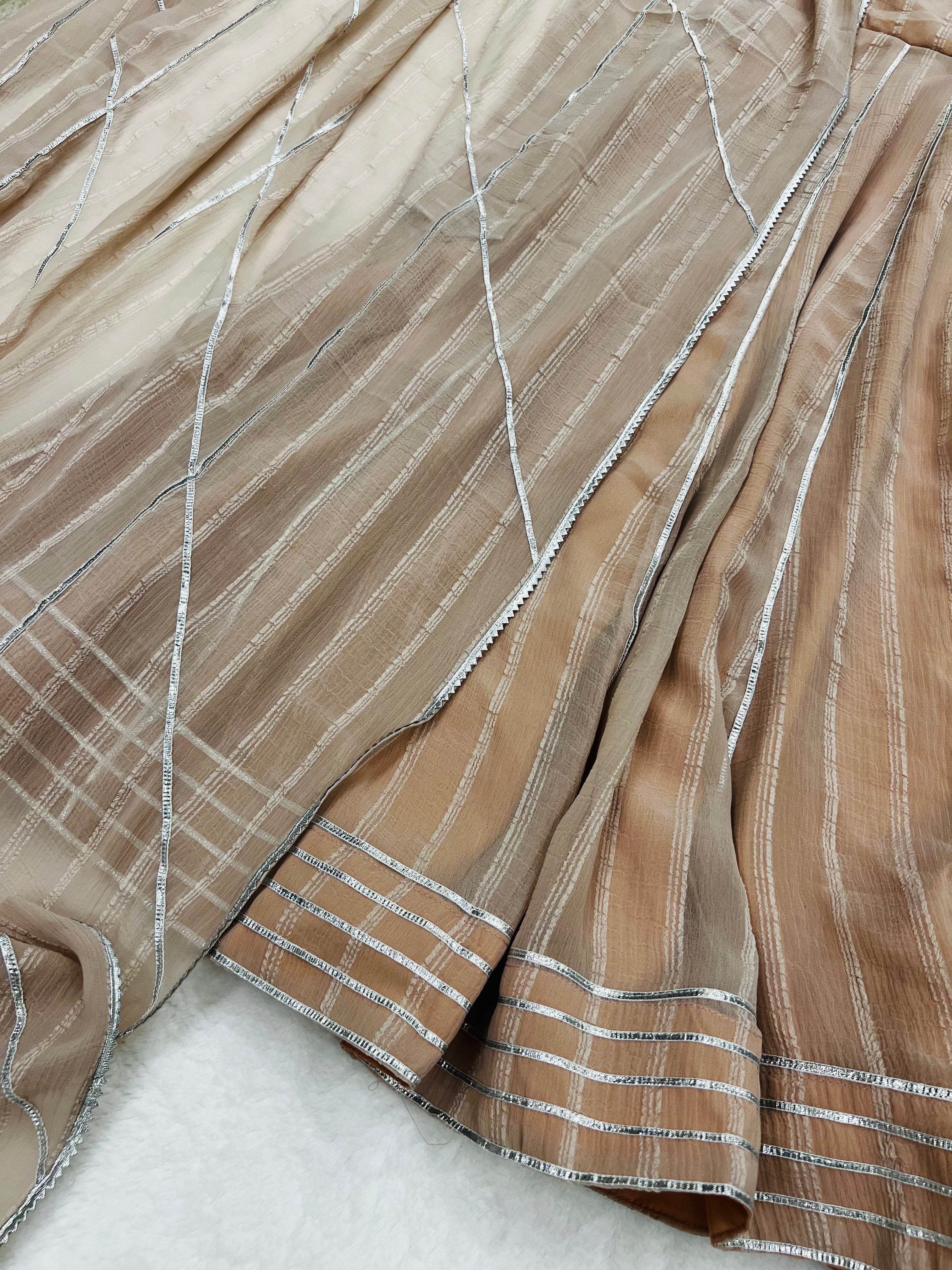 Espresso gotta work anarkali gown