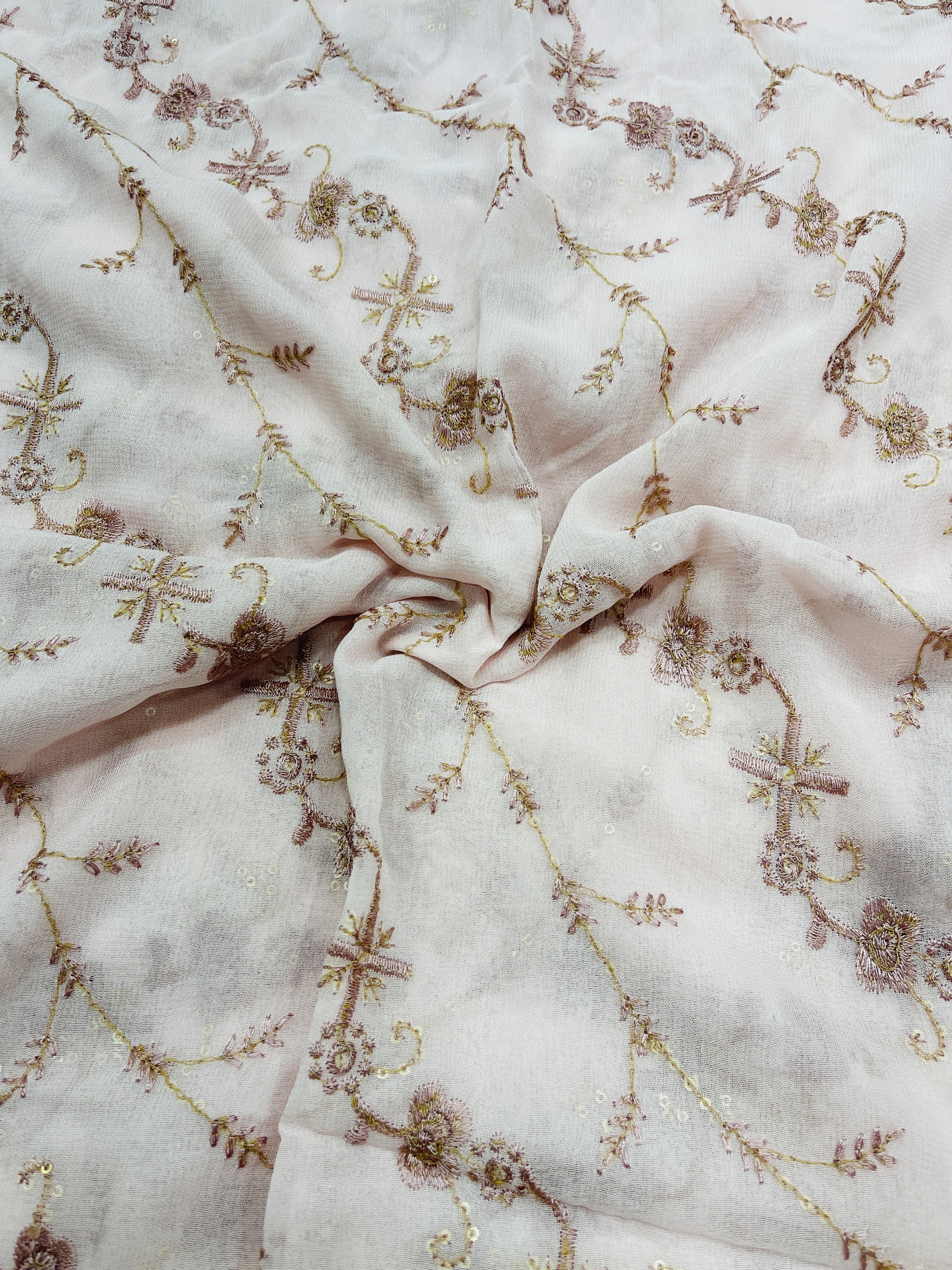 Pink Embroidery Duppatta