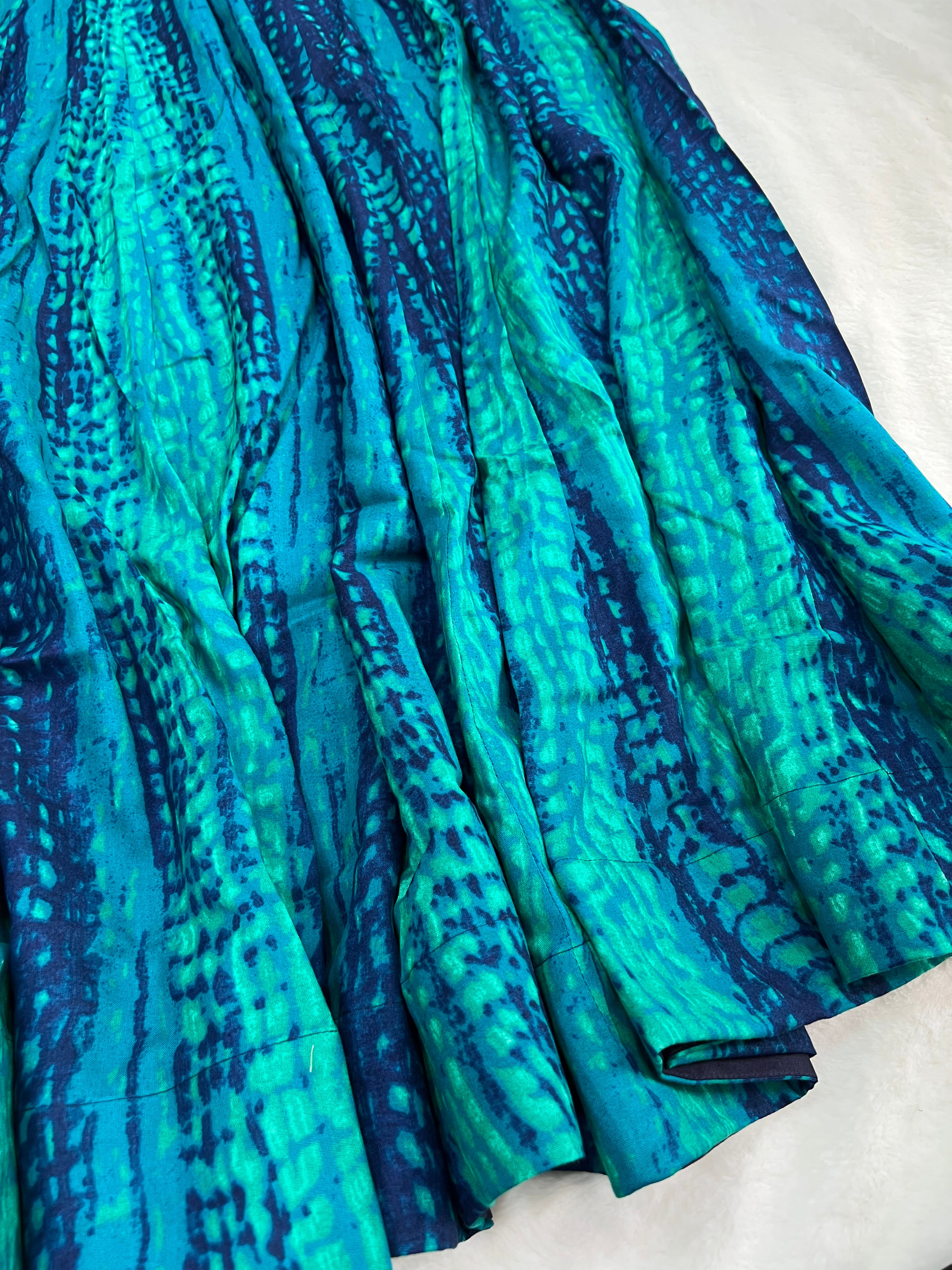 Rama green tie dye style gown