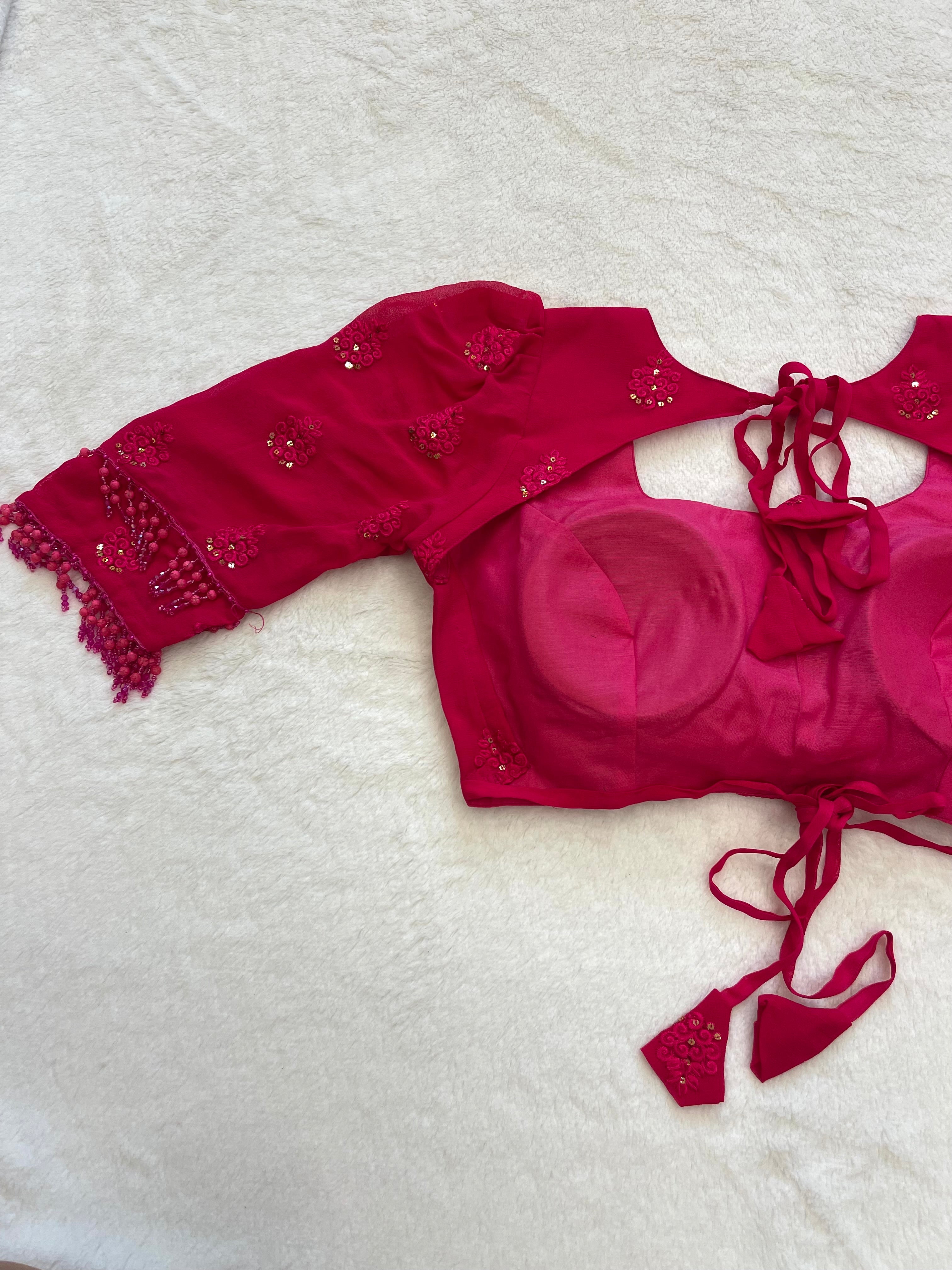 Divine pink pearl blouse