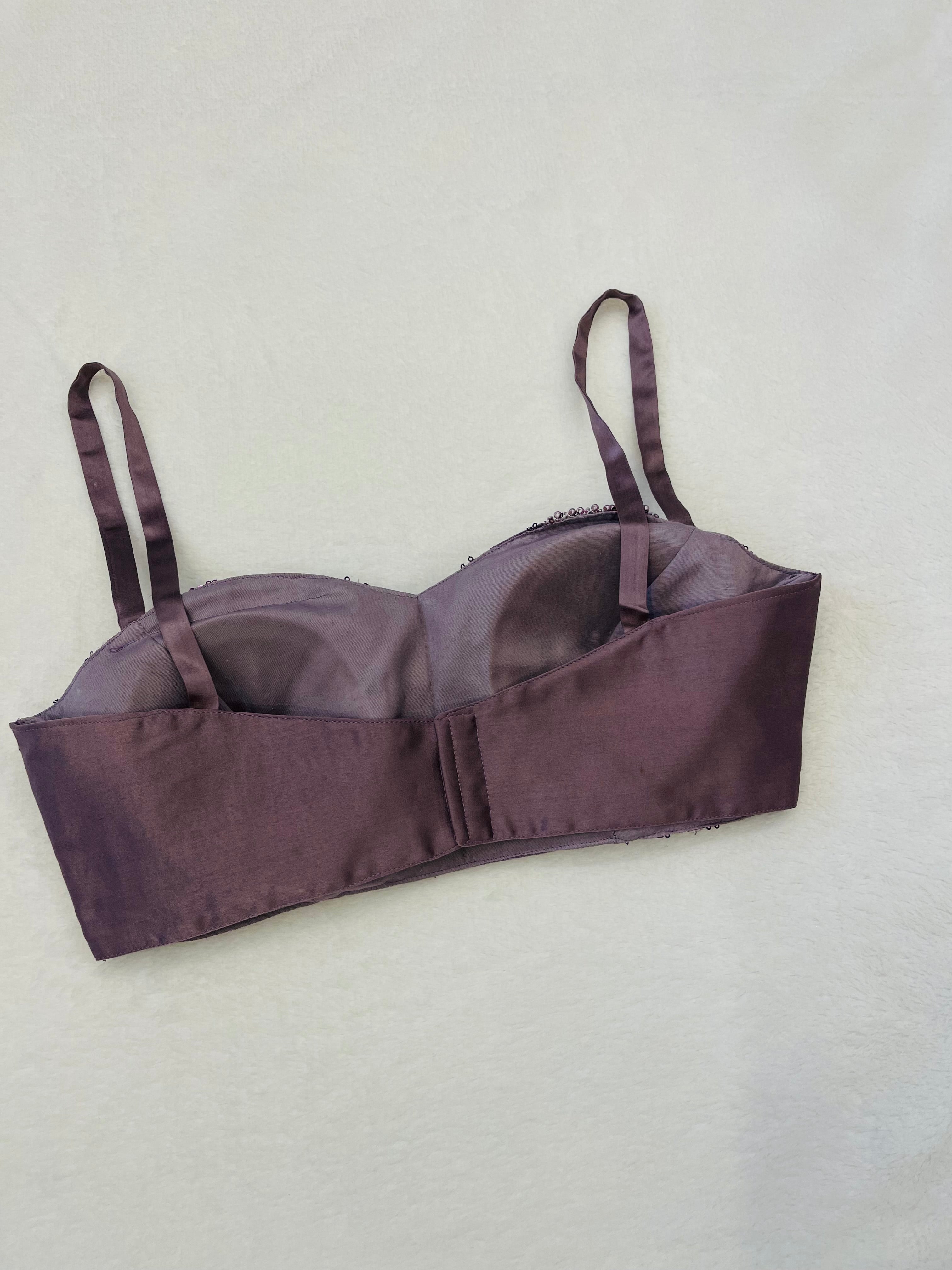 Divine Purple Beeds Work Blouse