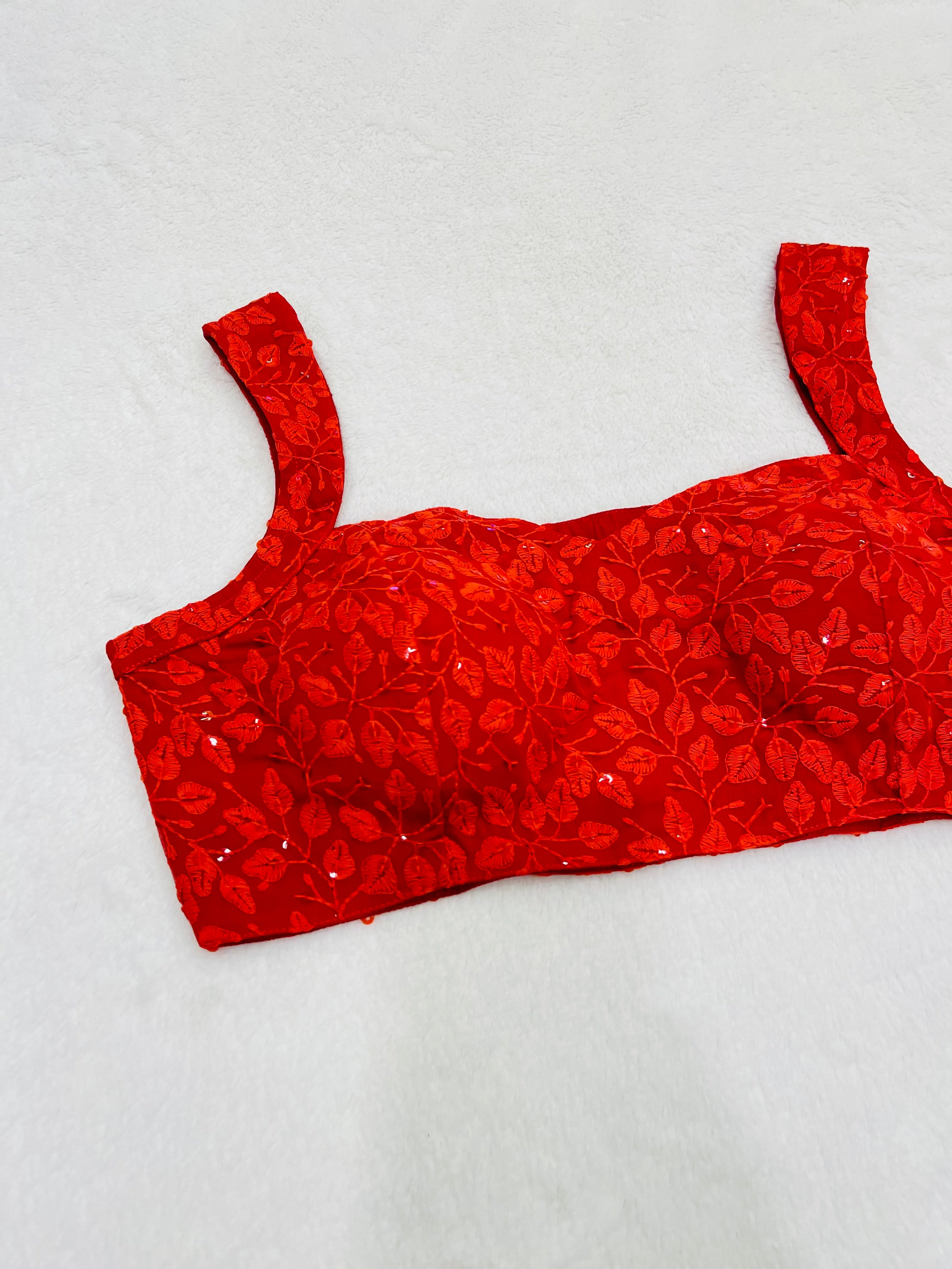 Kaveri Red Petal Print Blouses