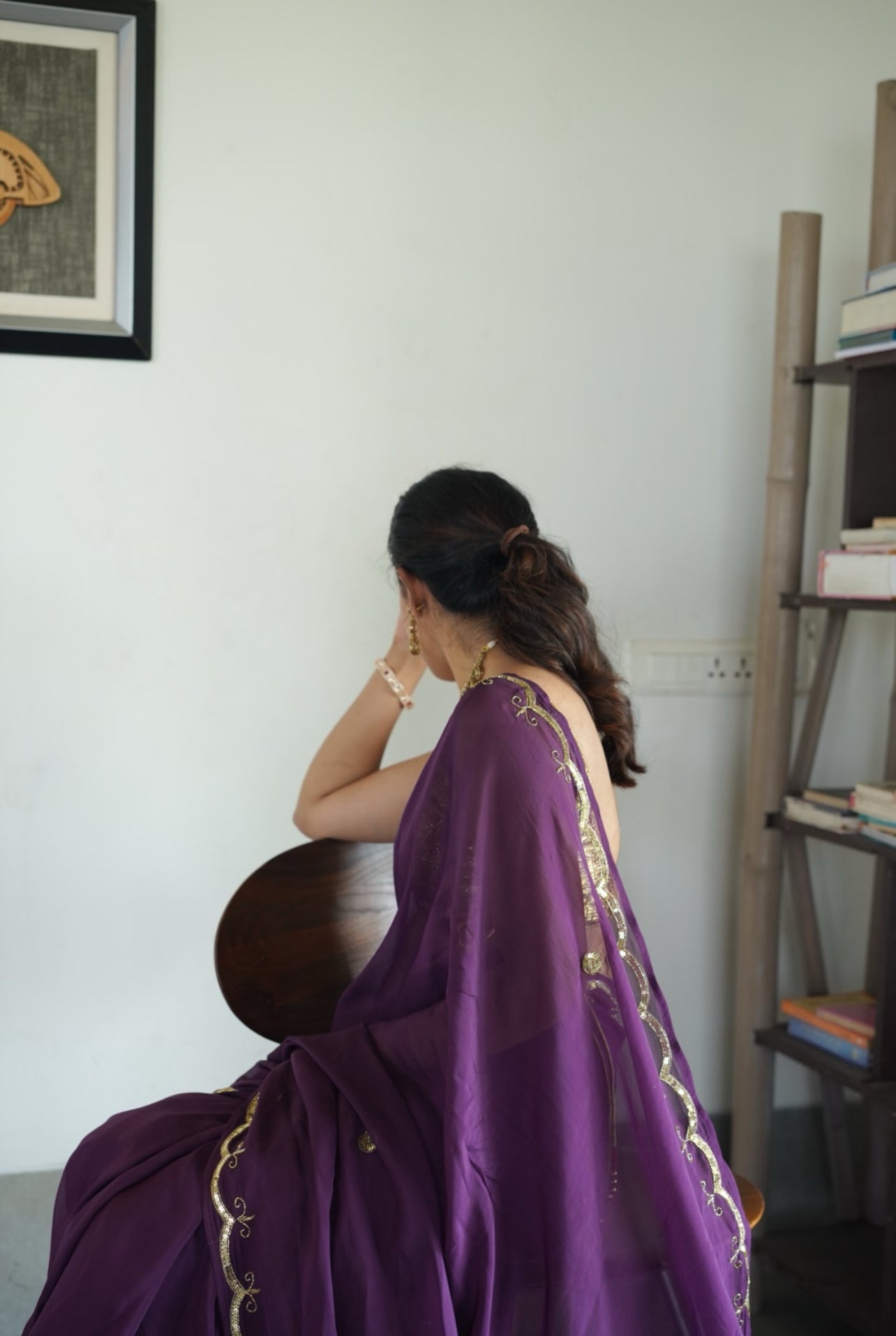 Violet veil Saree