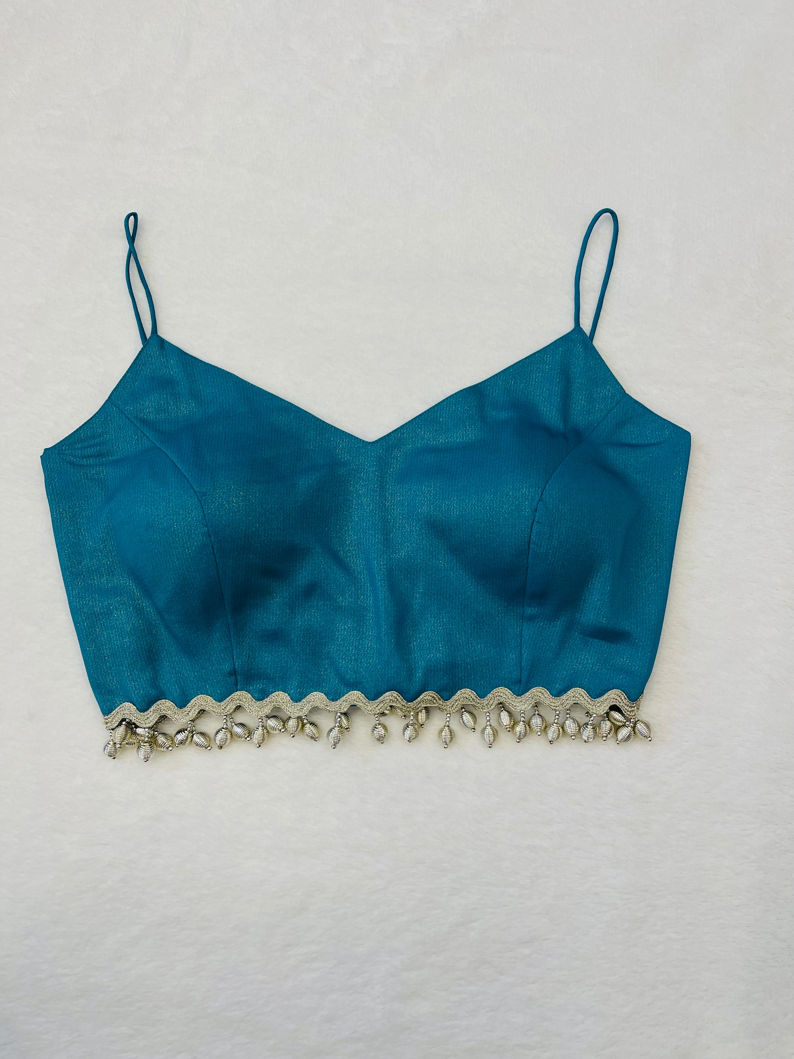 Divine Rama Green Noodle Strap Blouse