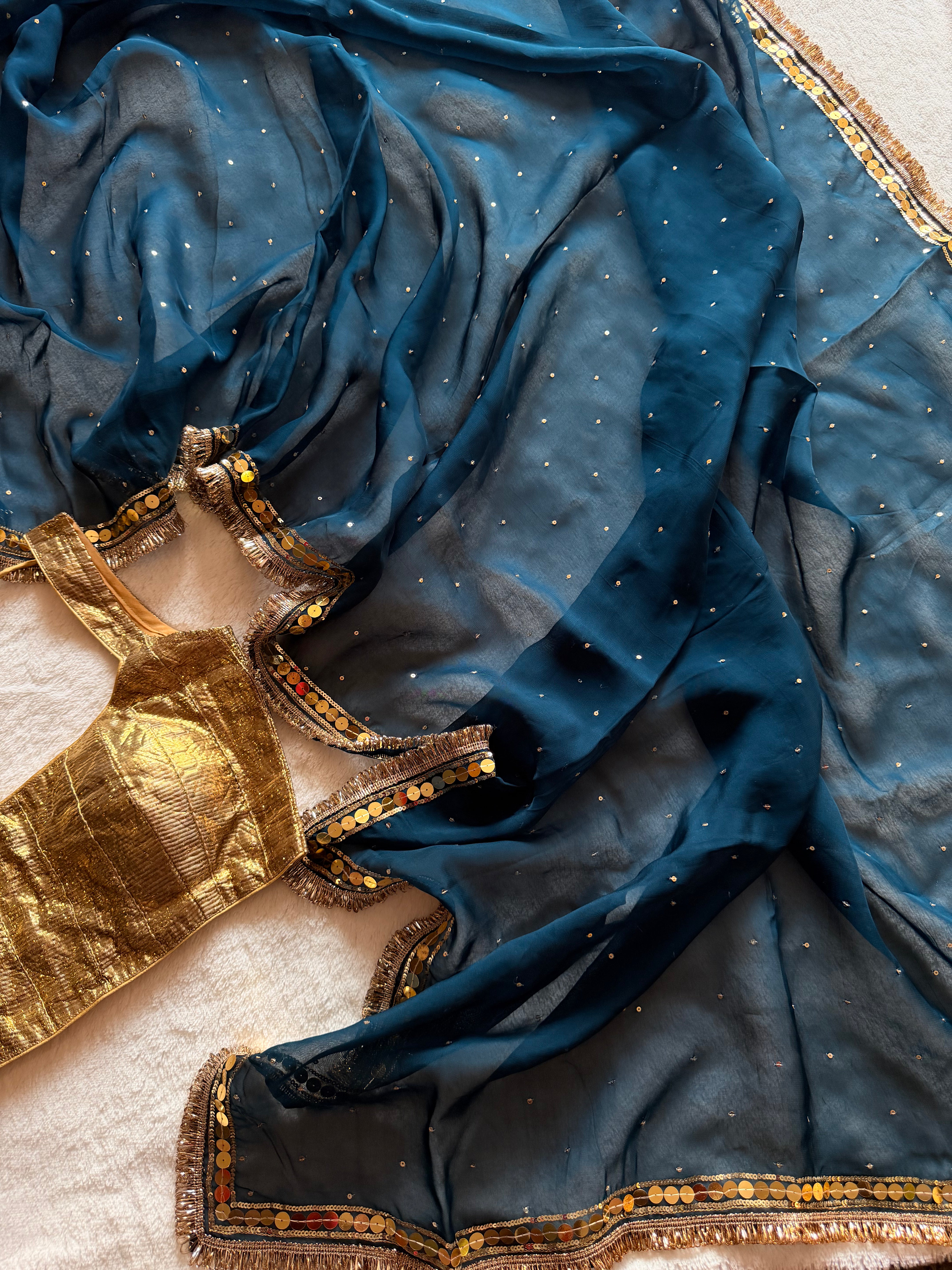 Chandra Hand Embroidered Organza Saree