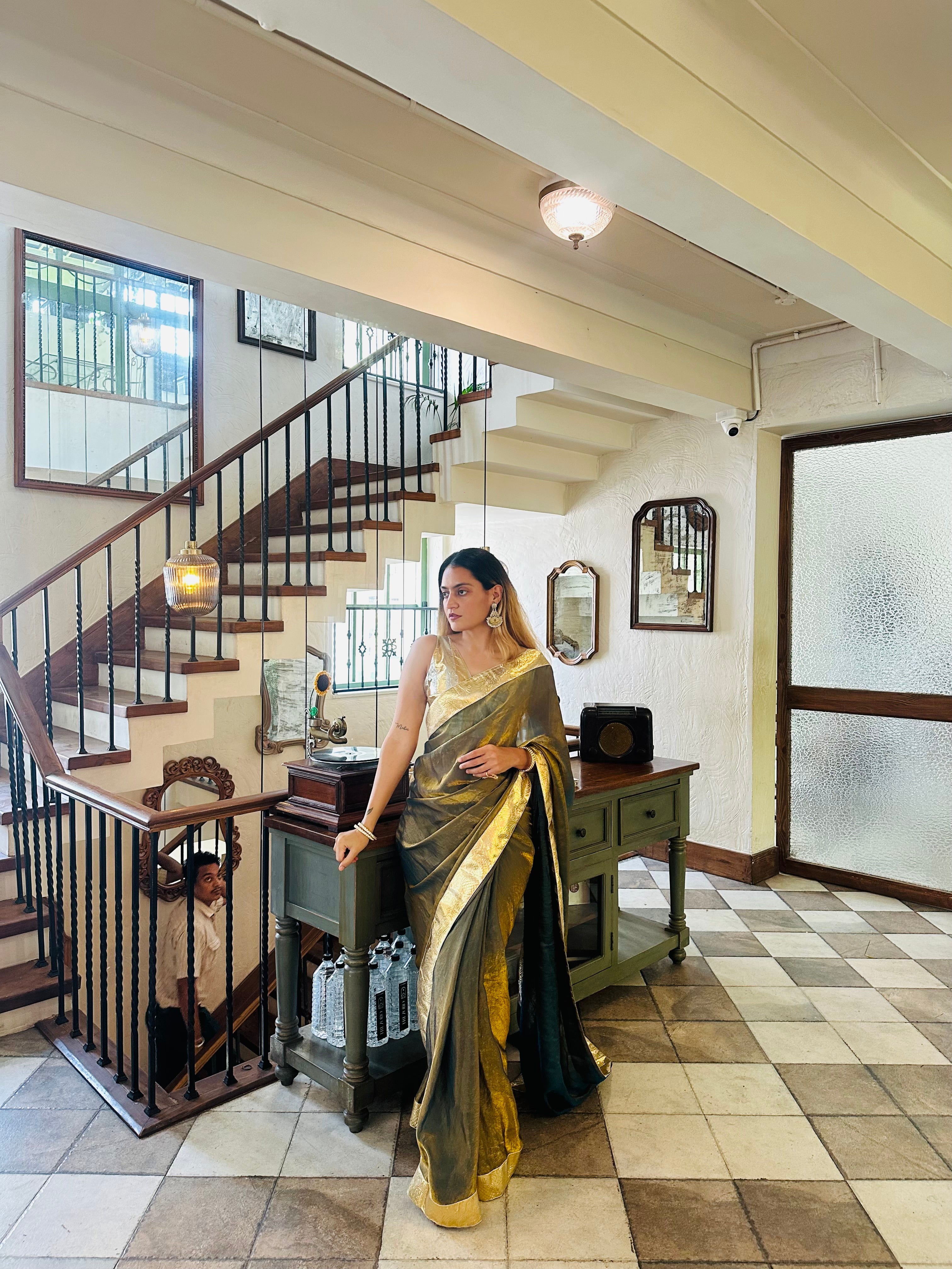 Golden Forest Saree