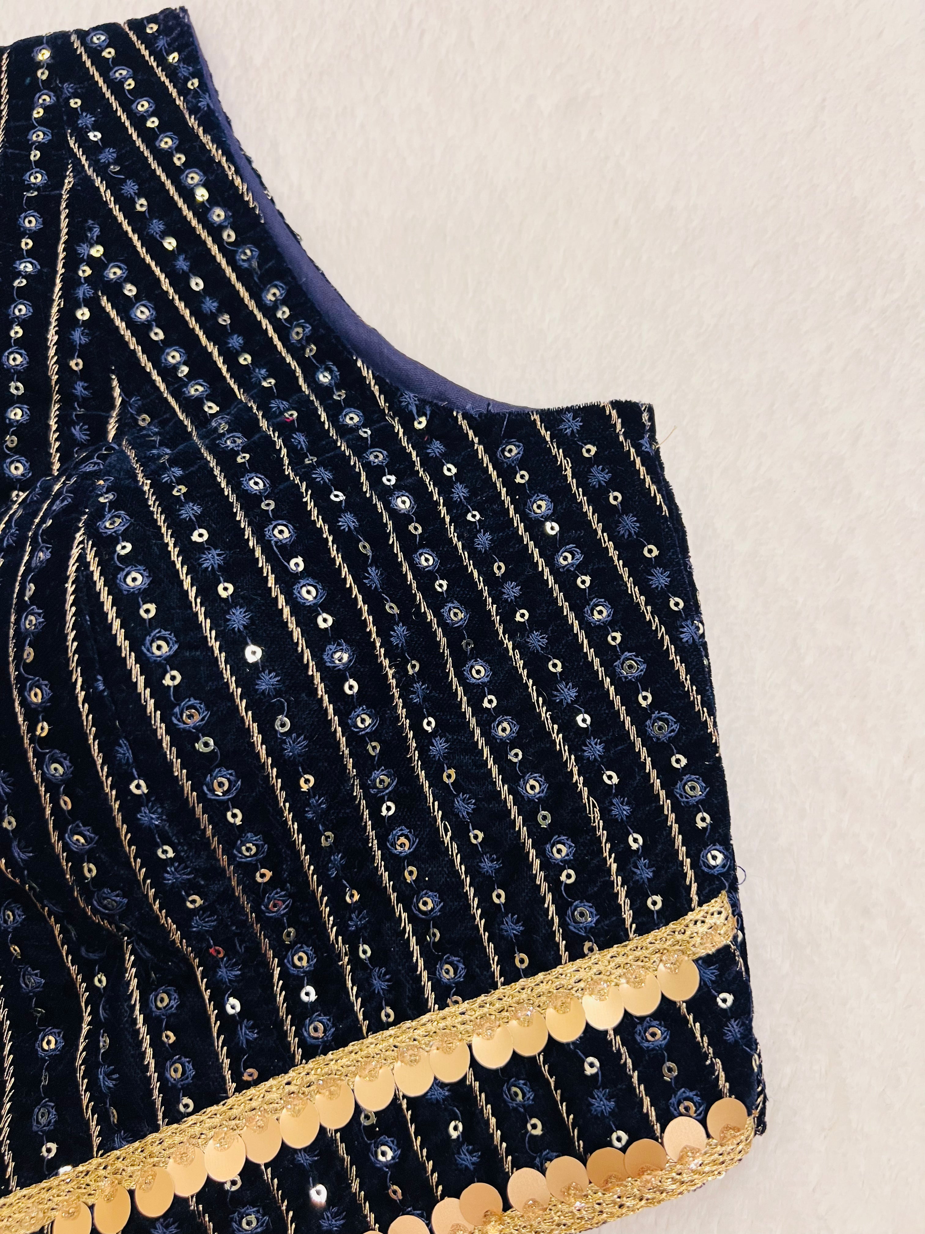 Zariya Sequins Navy blue blouse