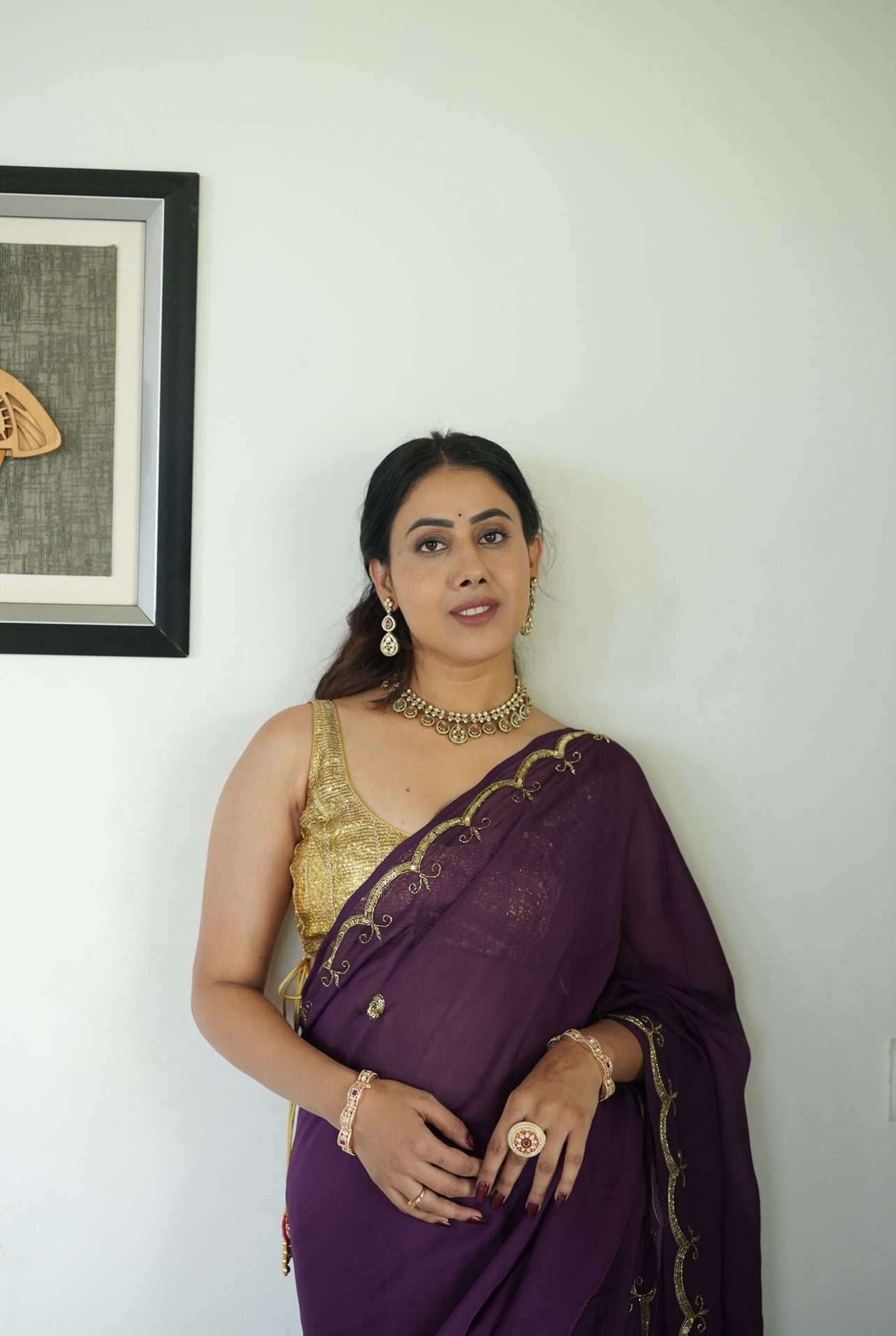 Violet veil Saree