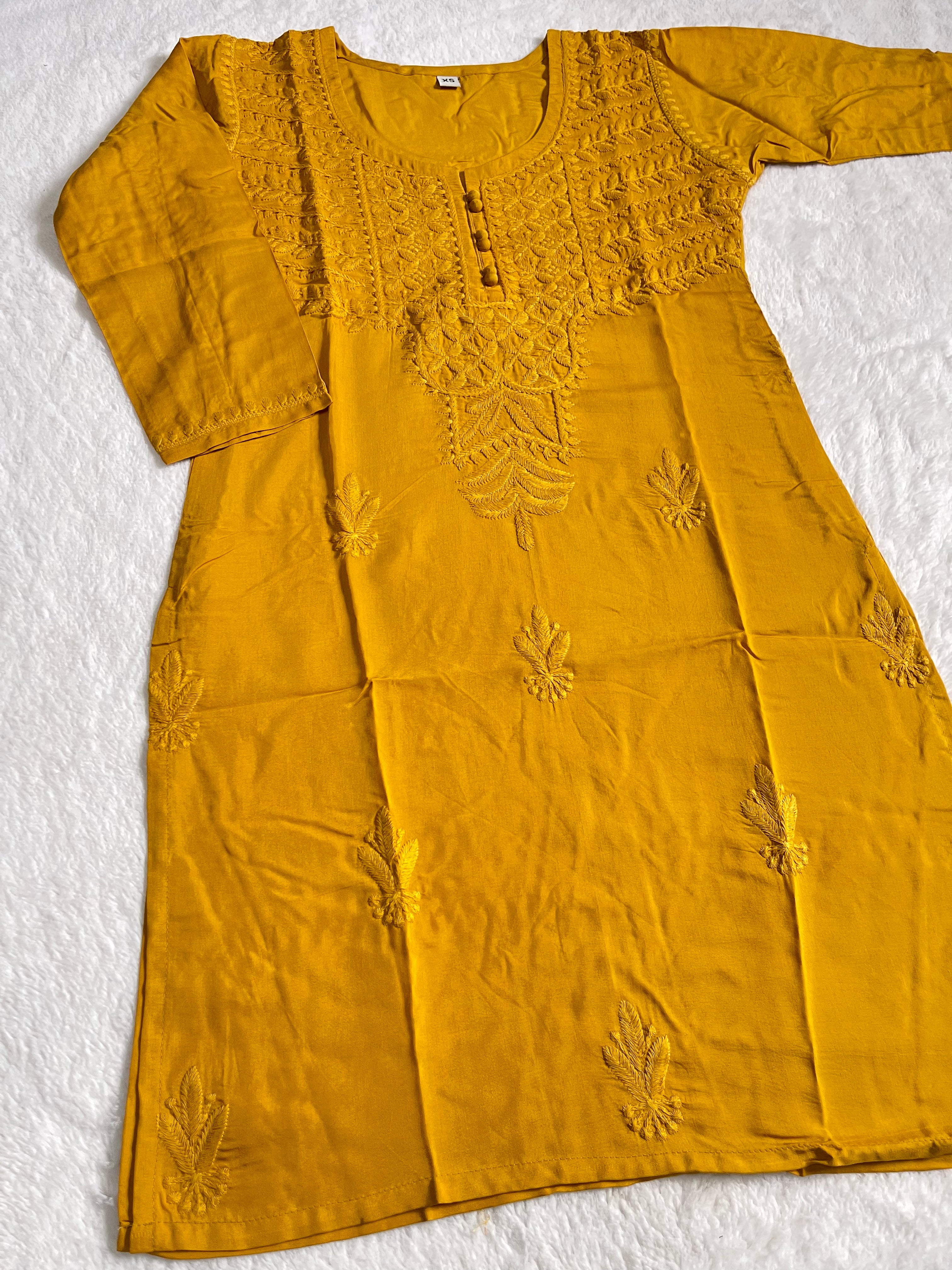 Anamika mustard modal short kurta