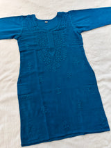 Karishma Peacock Blue Short Kurti