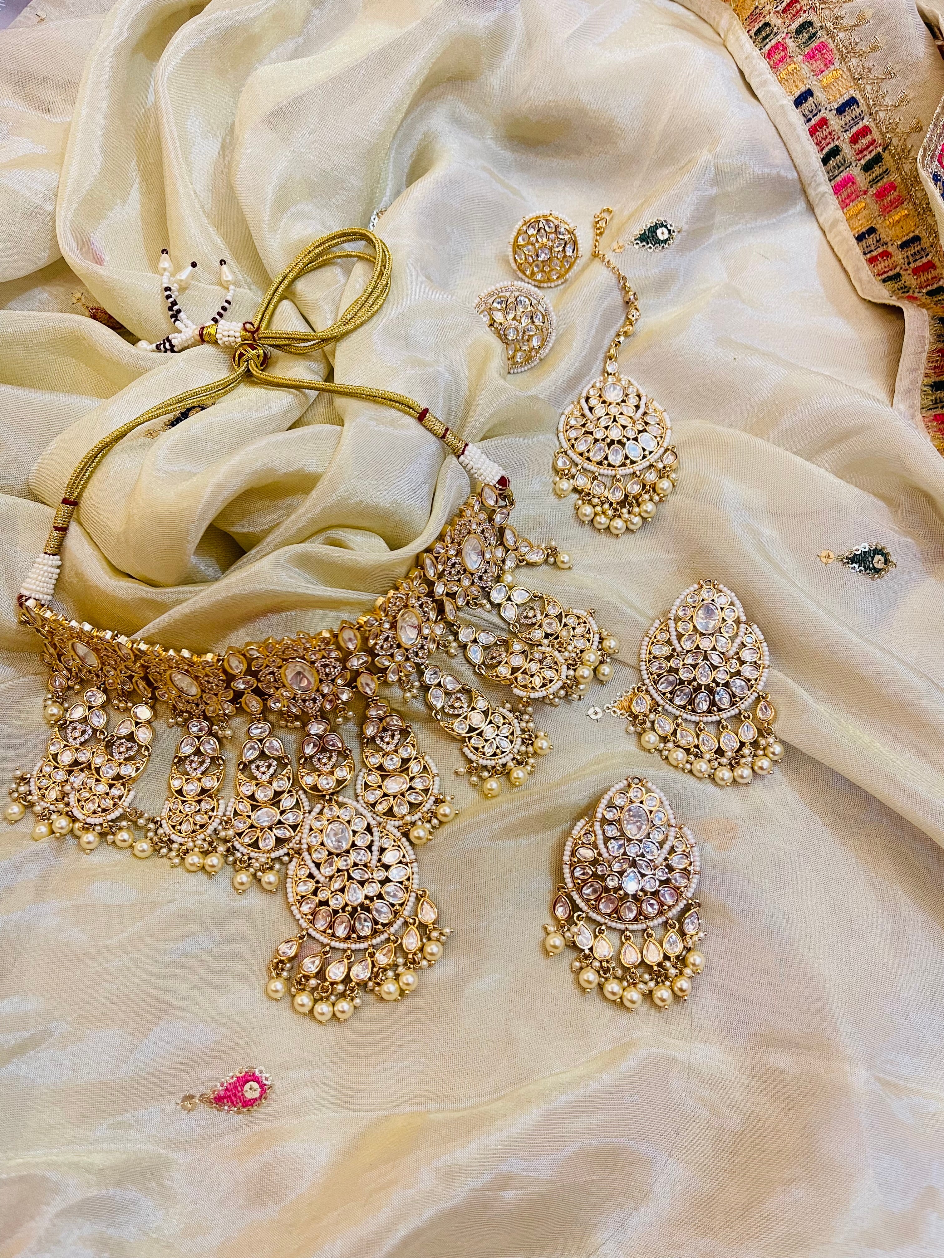 Damini Golden Glow Bridal Set Necklace