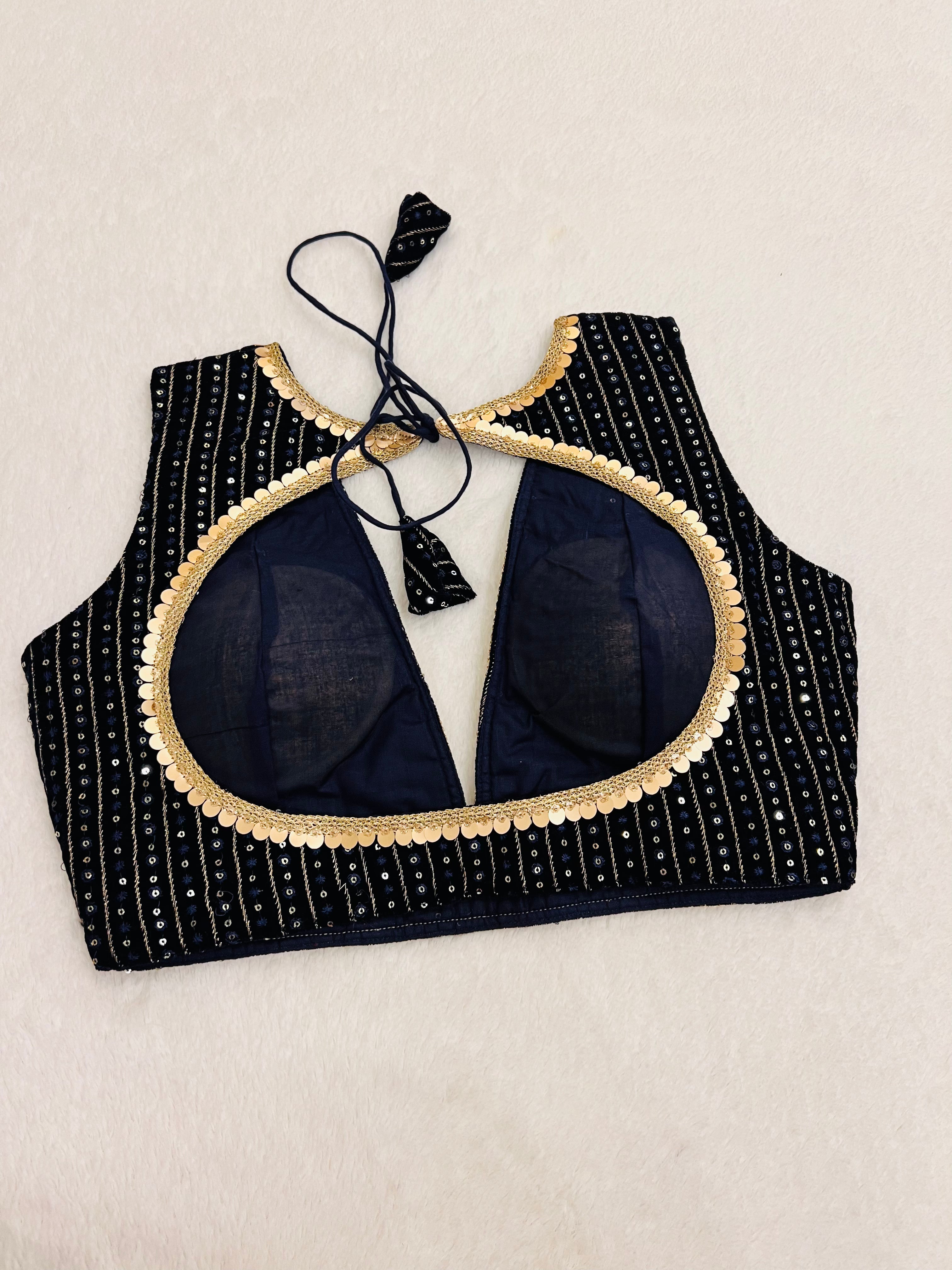 Zariya Sequins Navy blue blouse