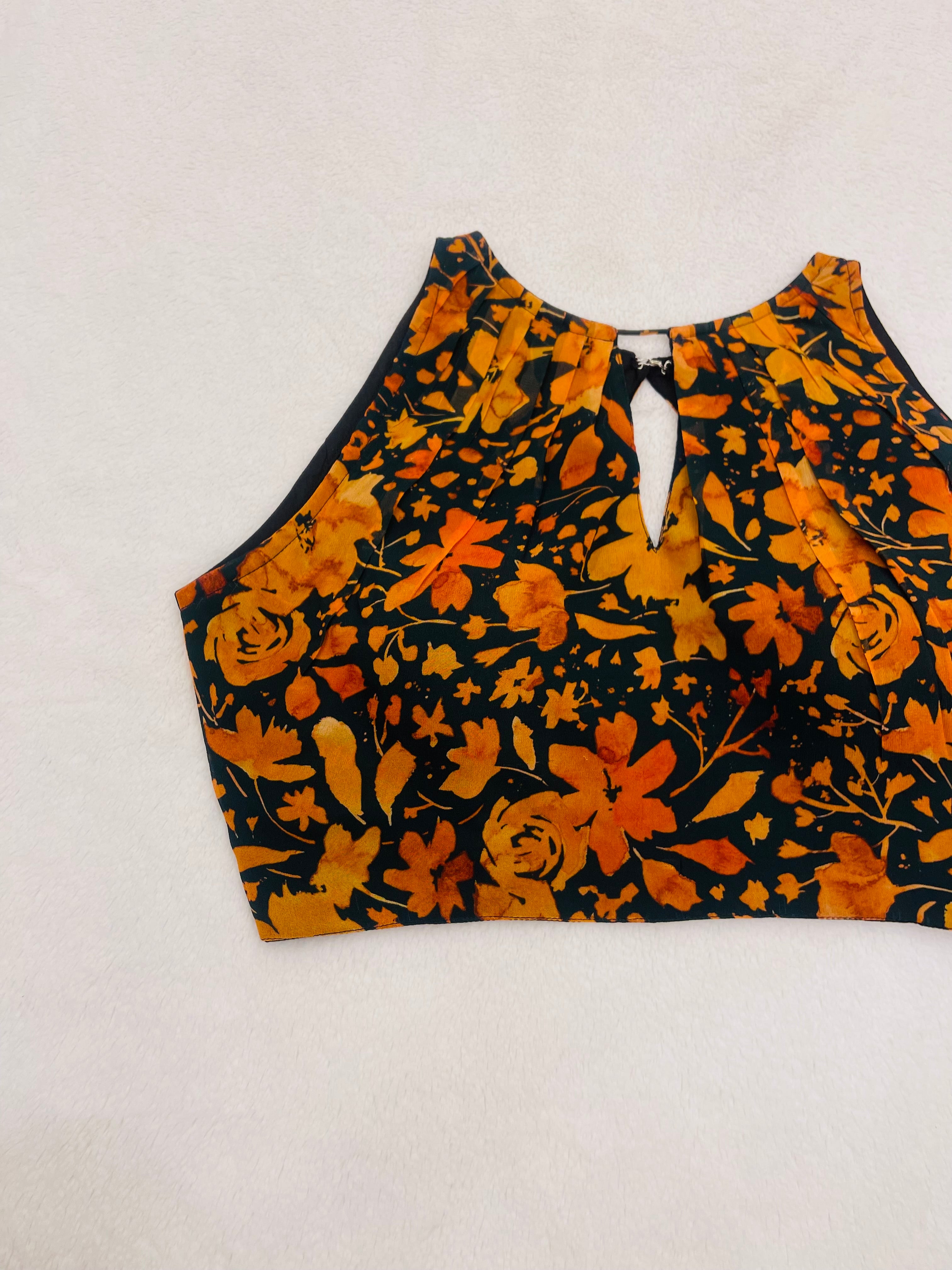 Floral fantasy Rust blouse