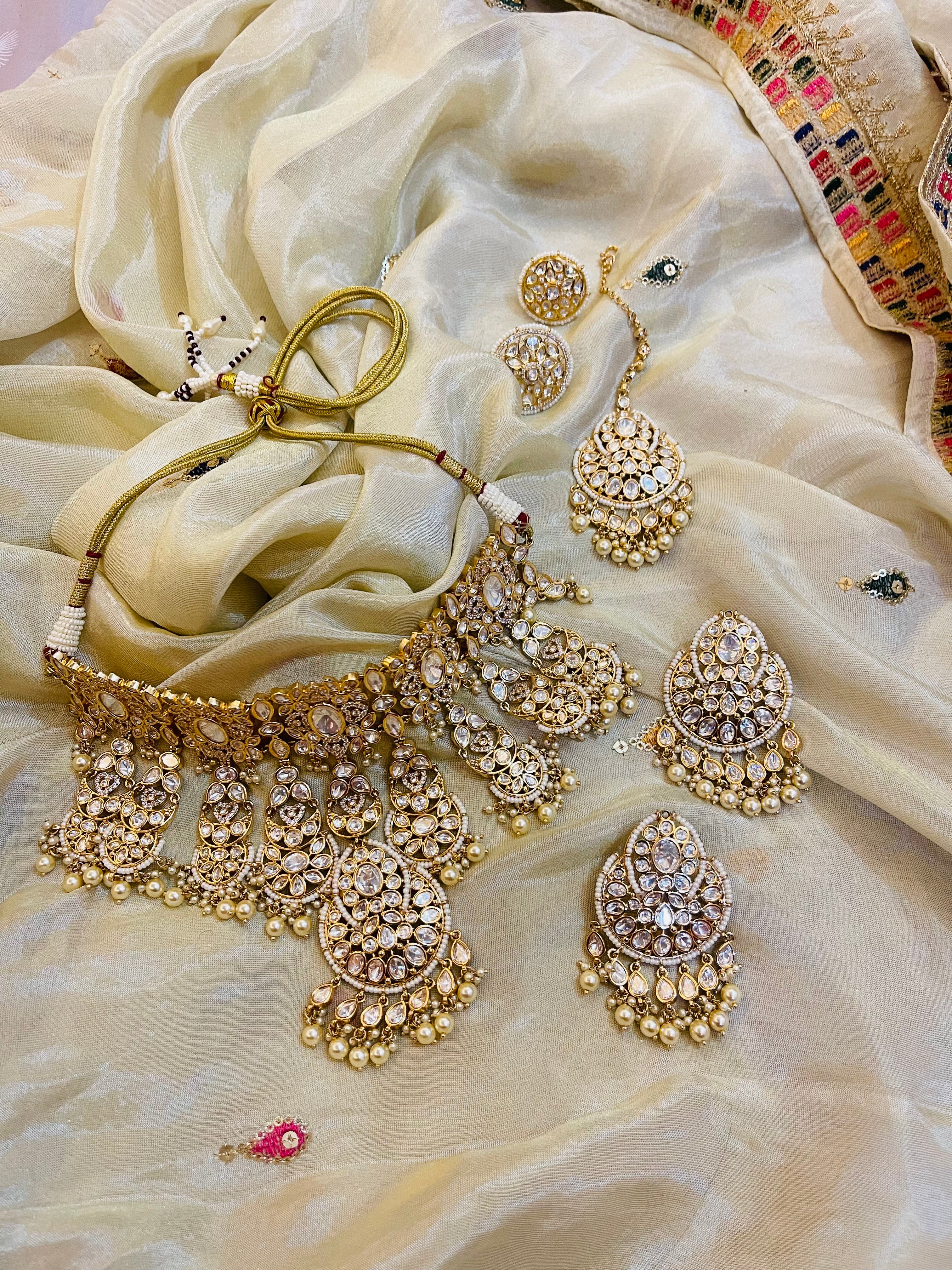 Damini Golden Glow Bridal Set Necklace