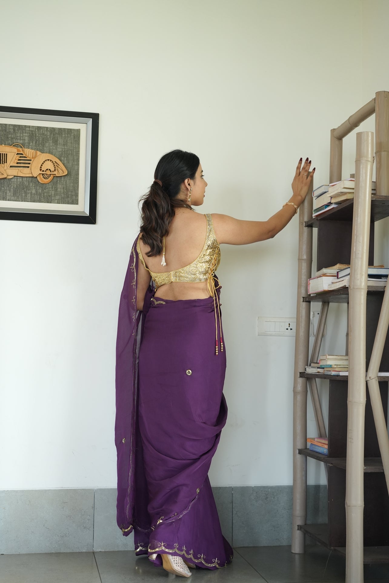 Violet veil Saree