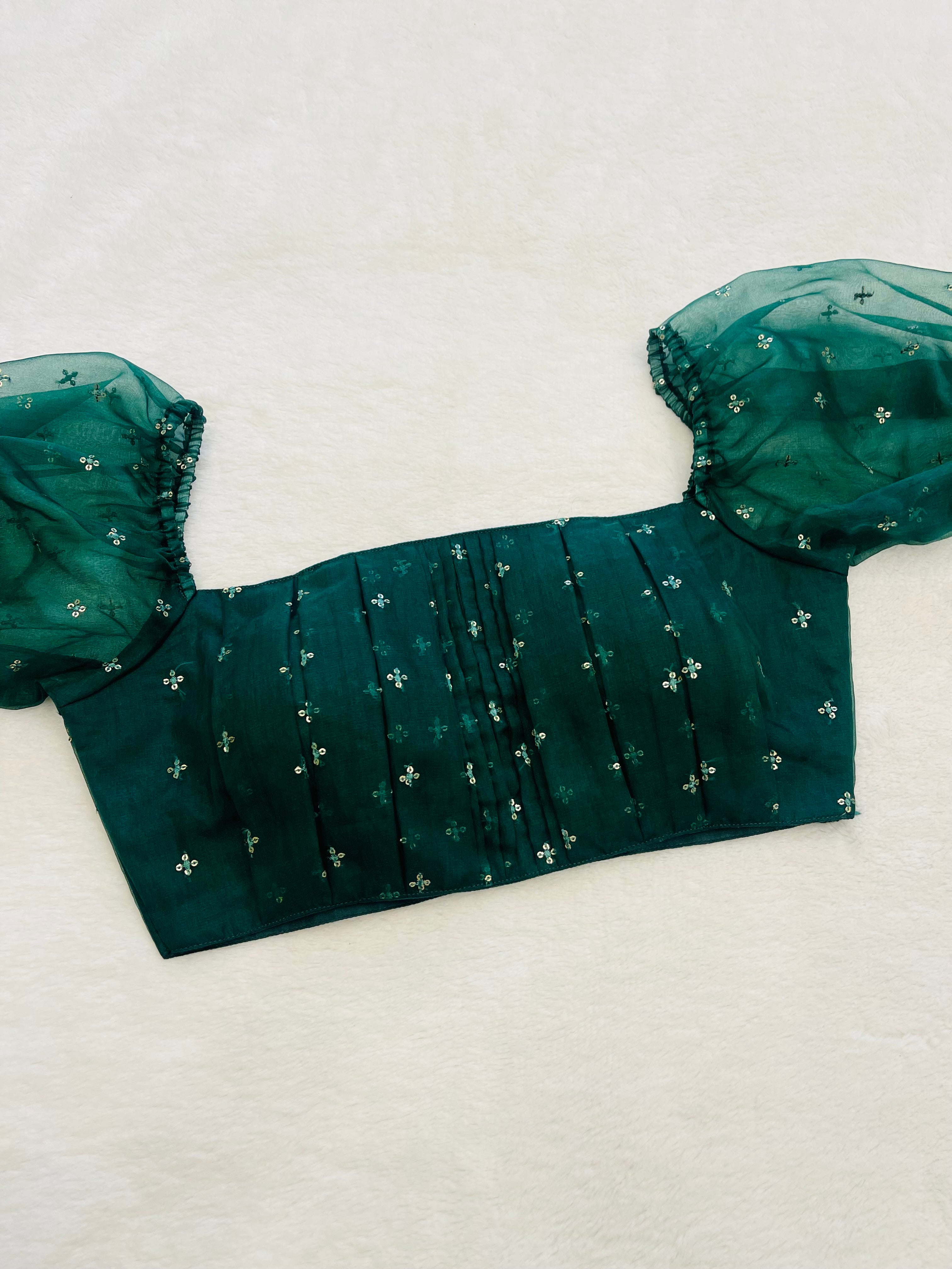 Divine Dark Green Ballon Blouse