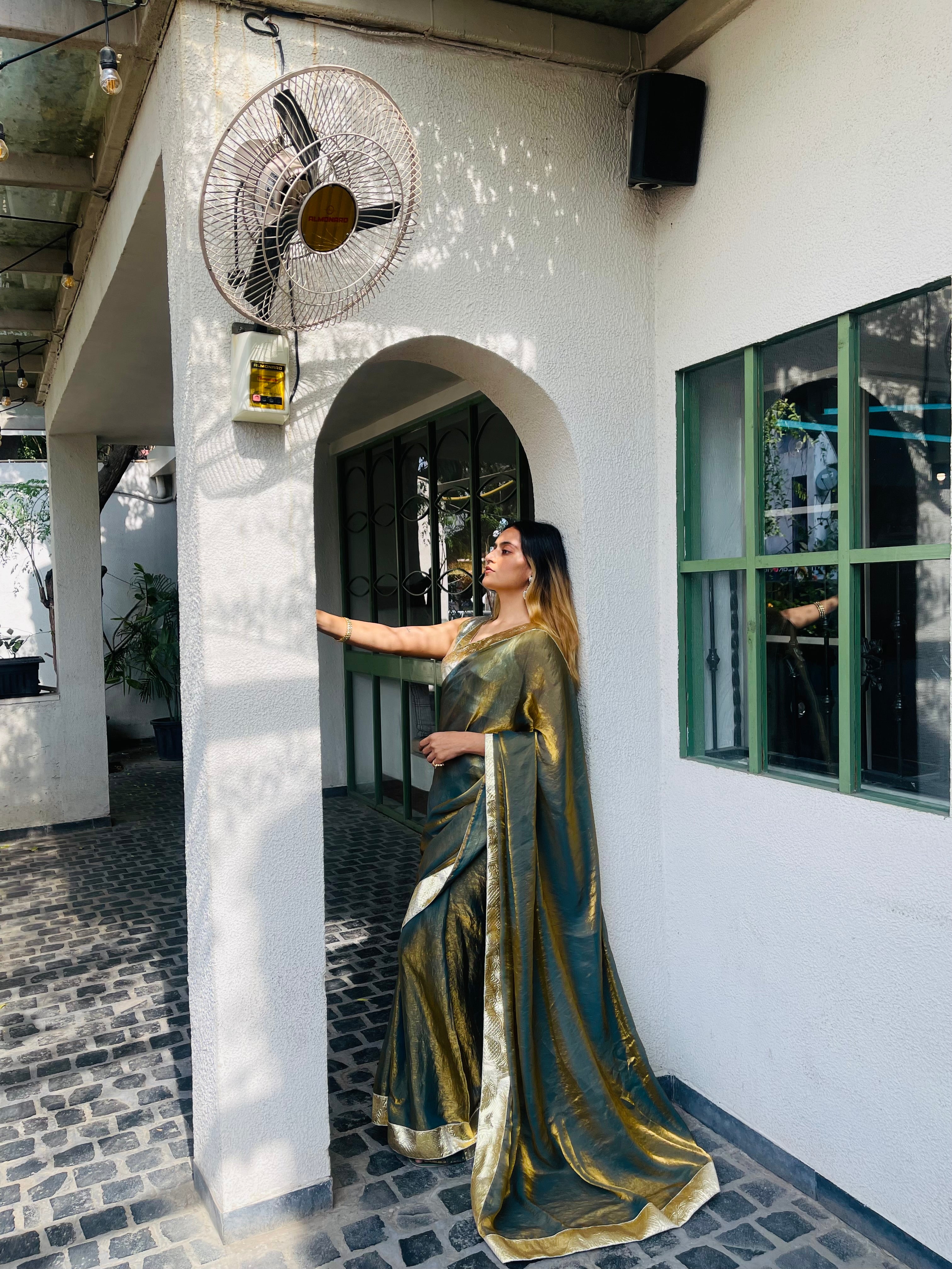 Golden Forest Saree