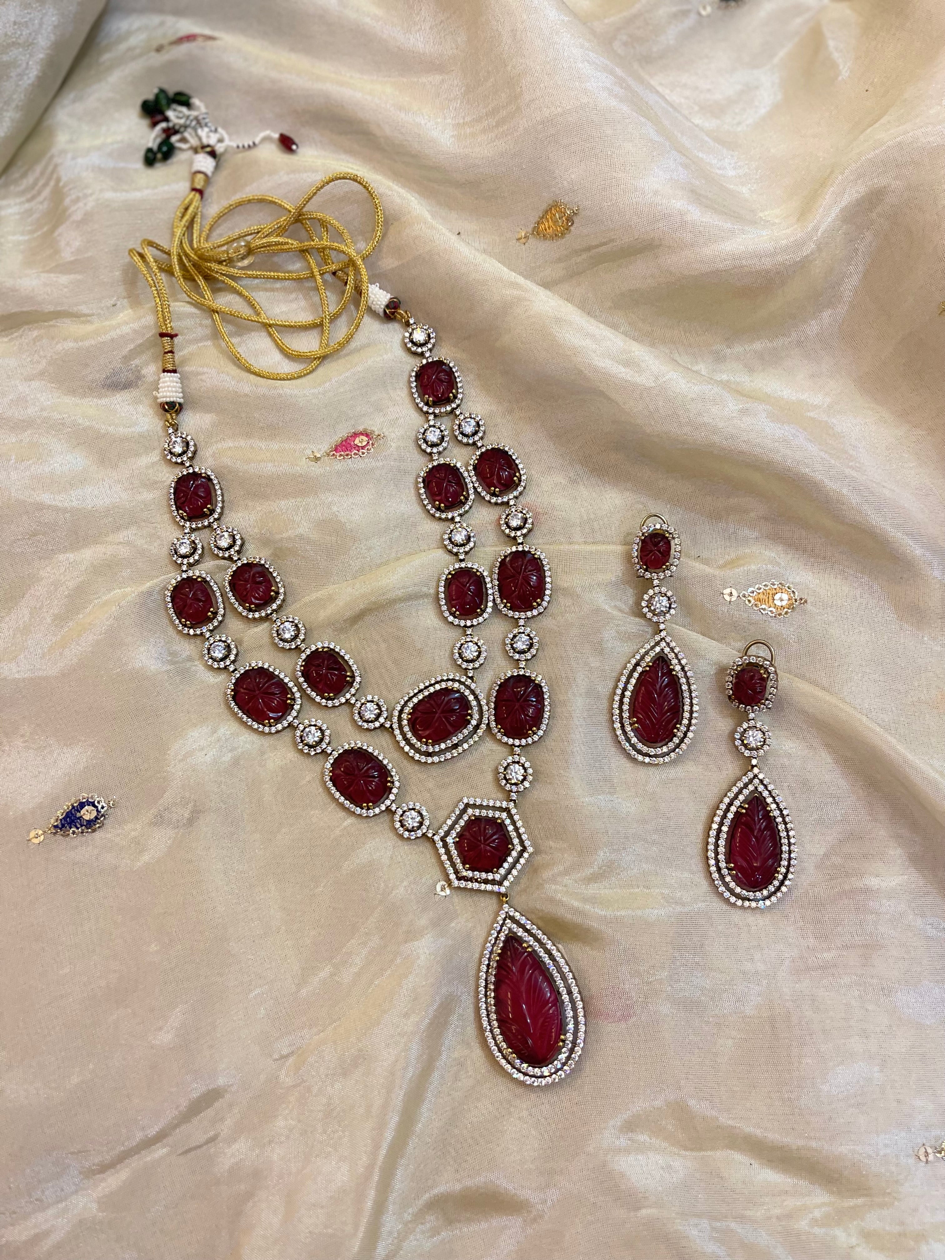 Damini Maroon Marvel Necklace