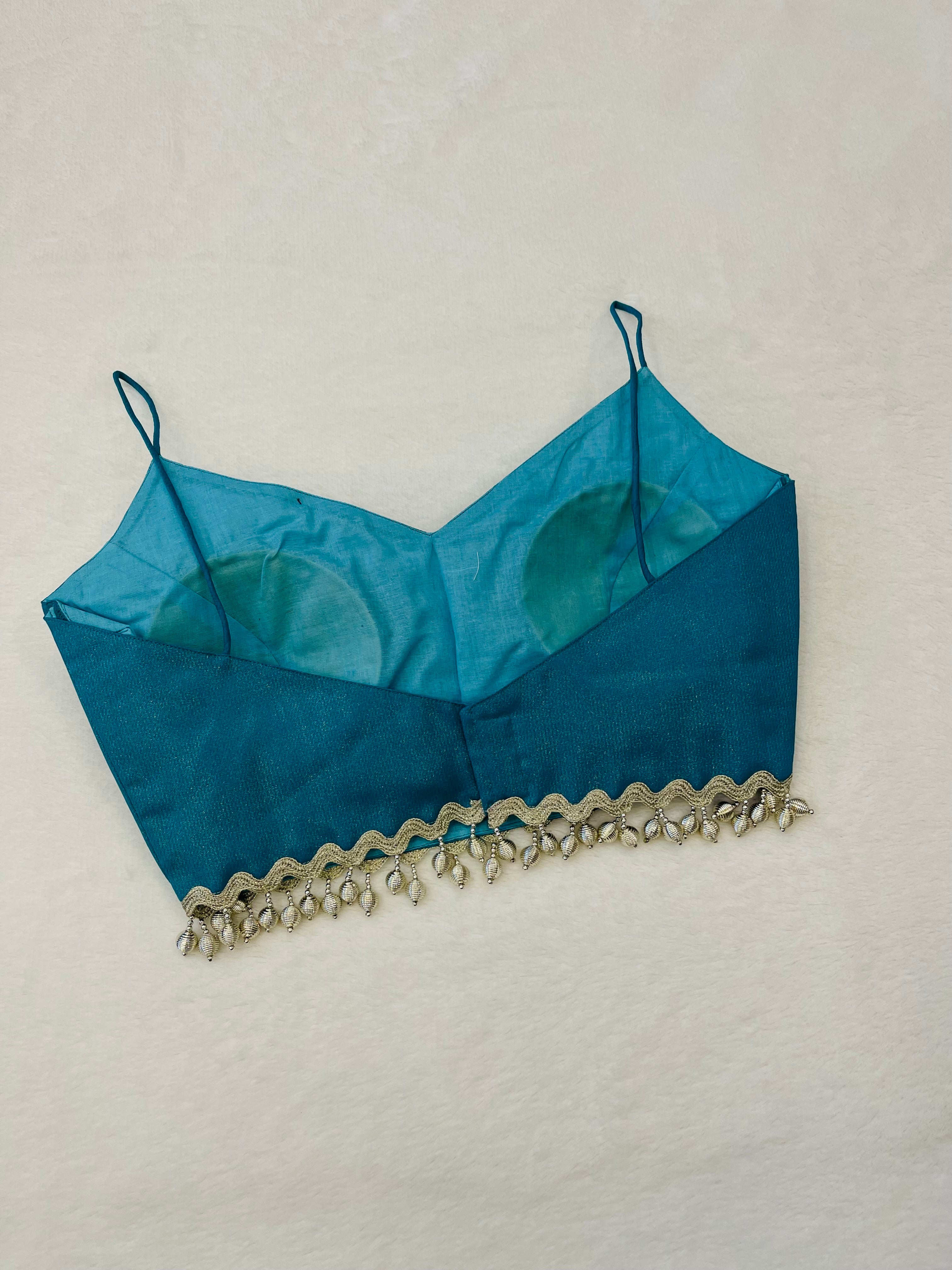 Divine Rama Green Noodle Strap Blouse