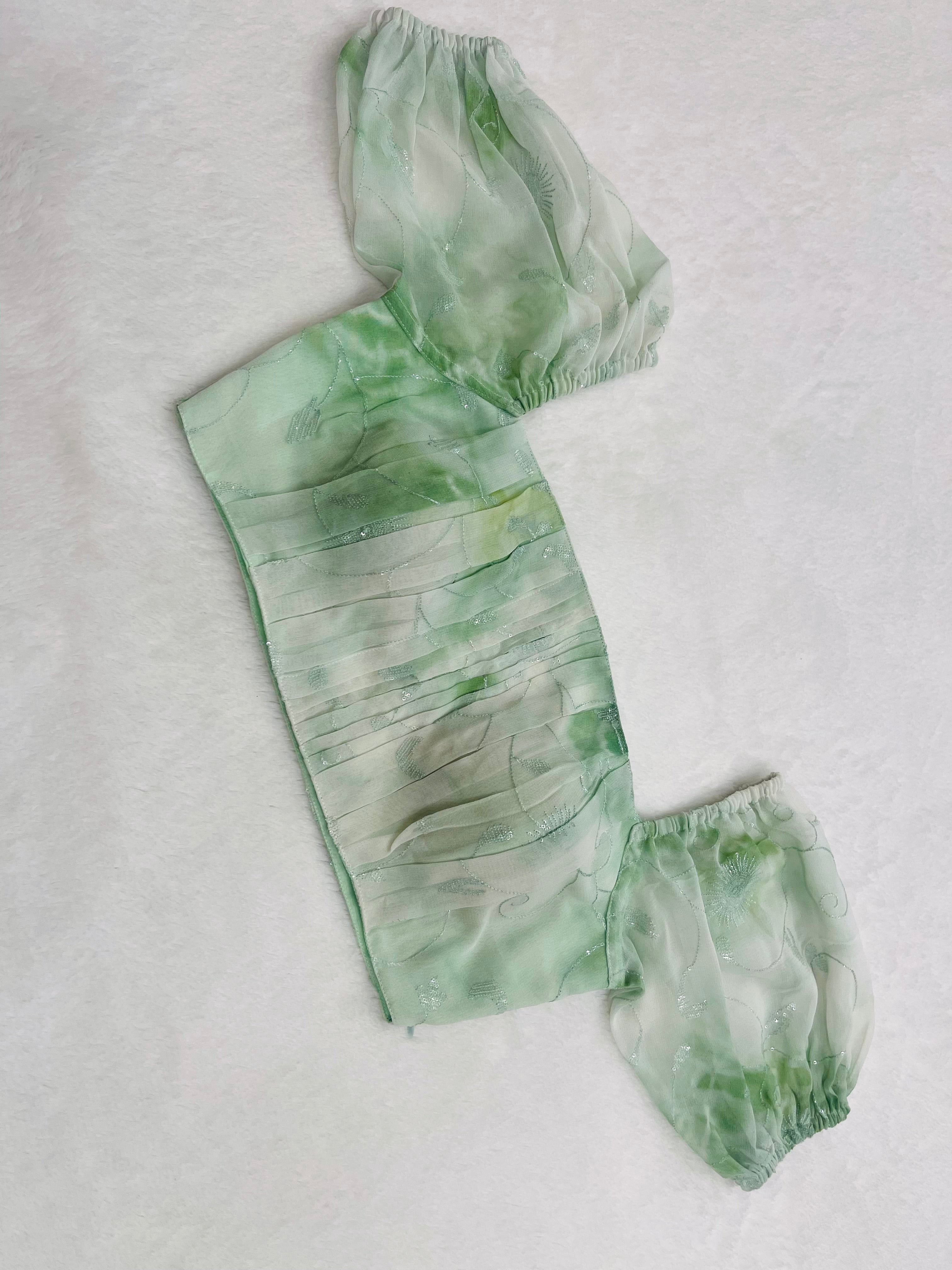 Divine Green white Blouse