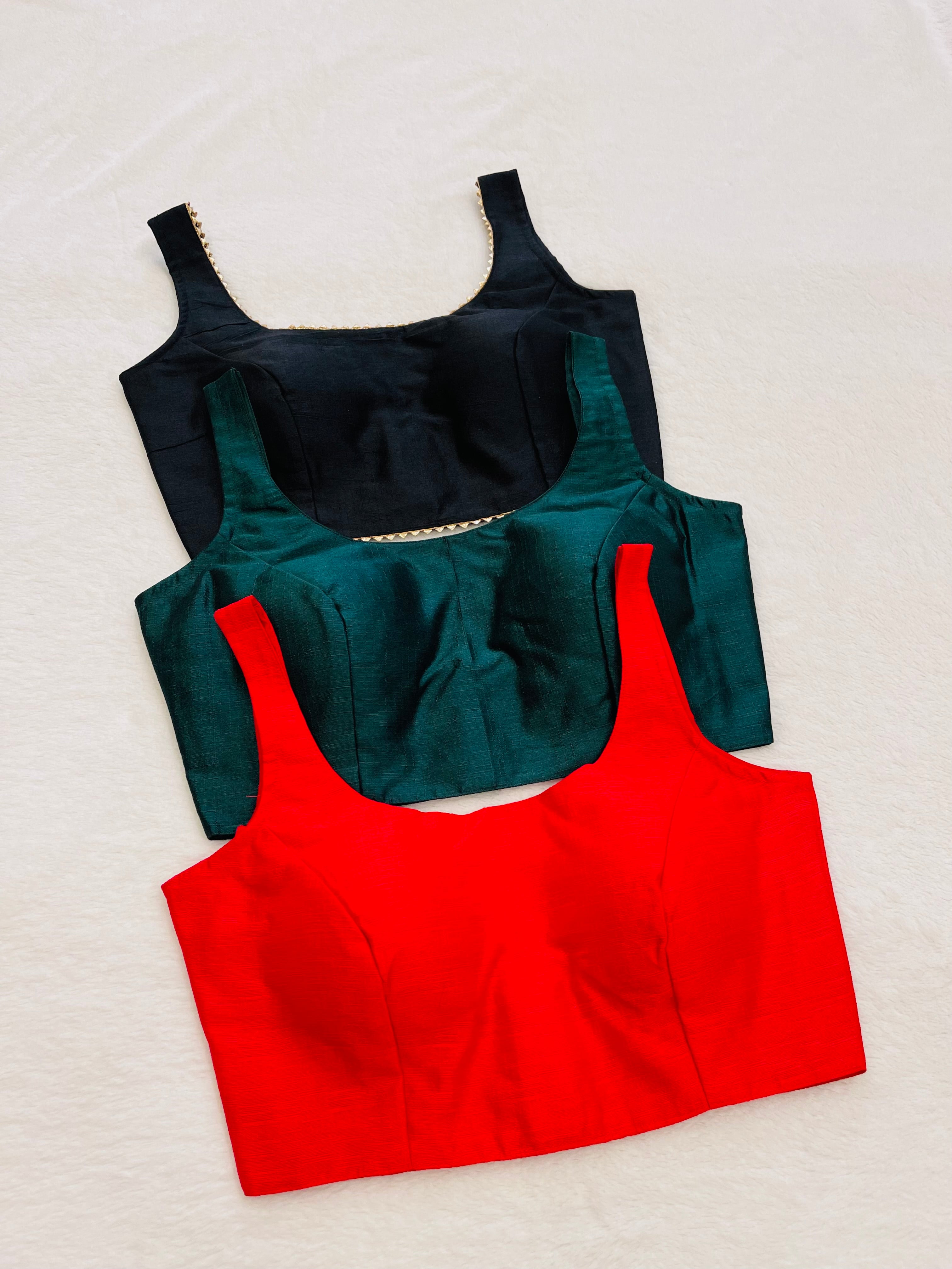 Trendy Combo Padded Sleeveless Ethnic Blouse for Women 